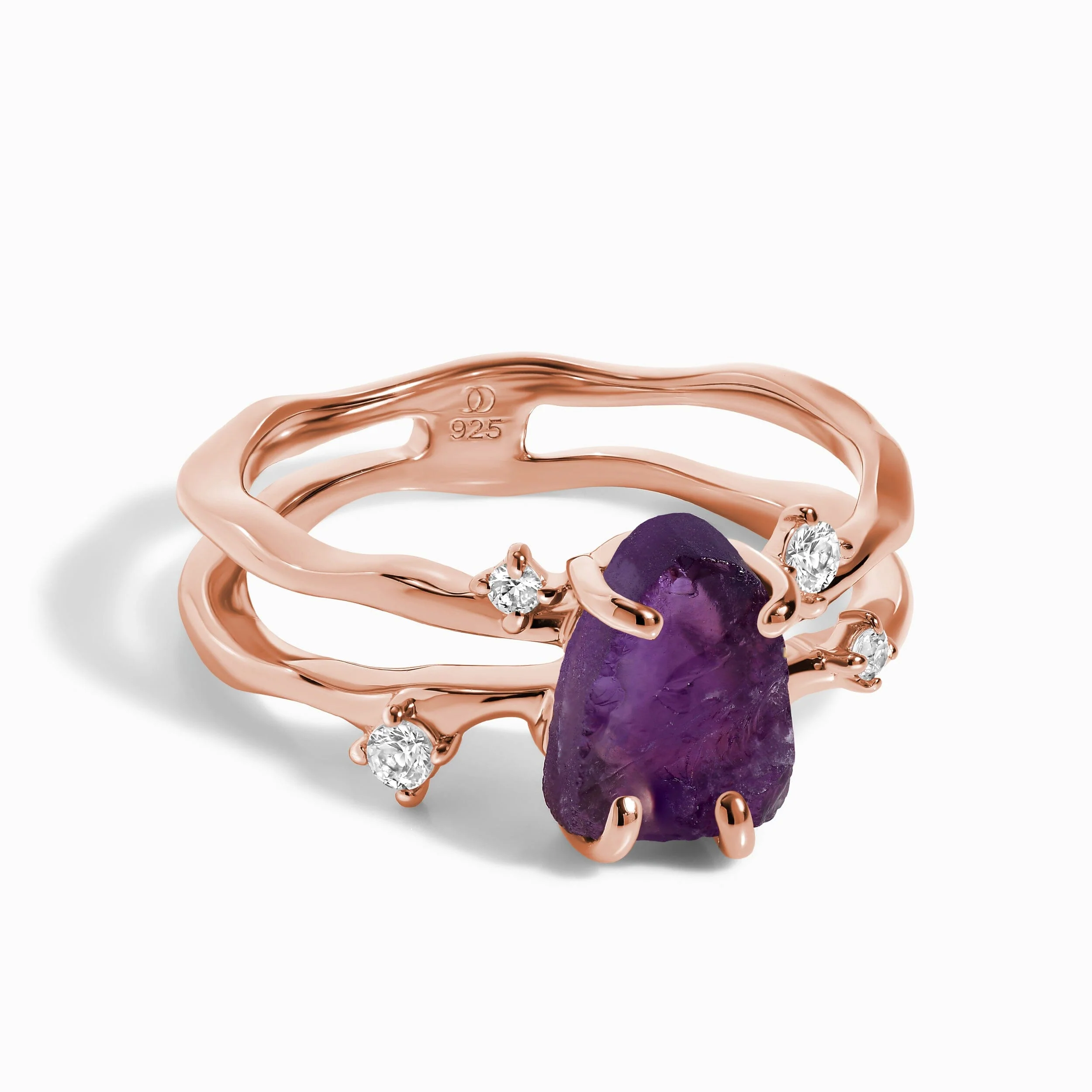 Raw Crystal Ring - Flow Amethyst - Image 4