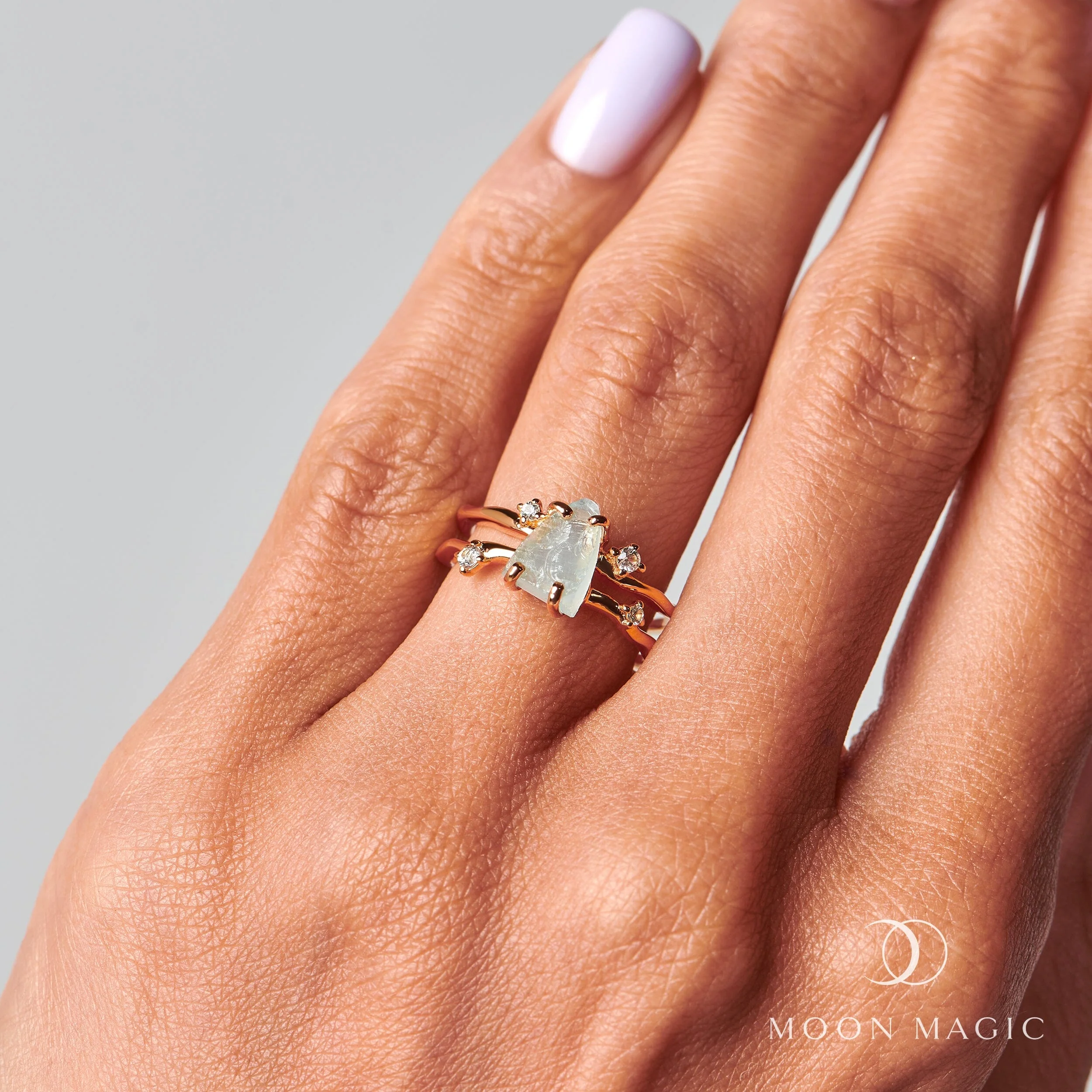 Raw Crystal Ring - Flow Aquamarine - Image 10