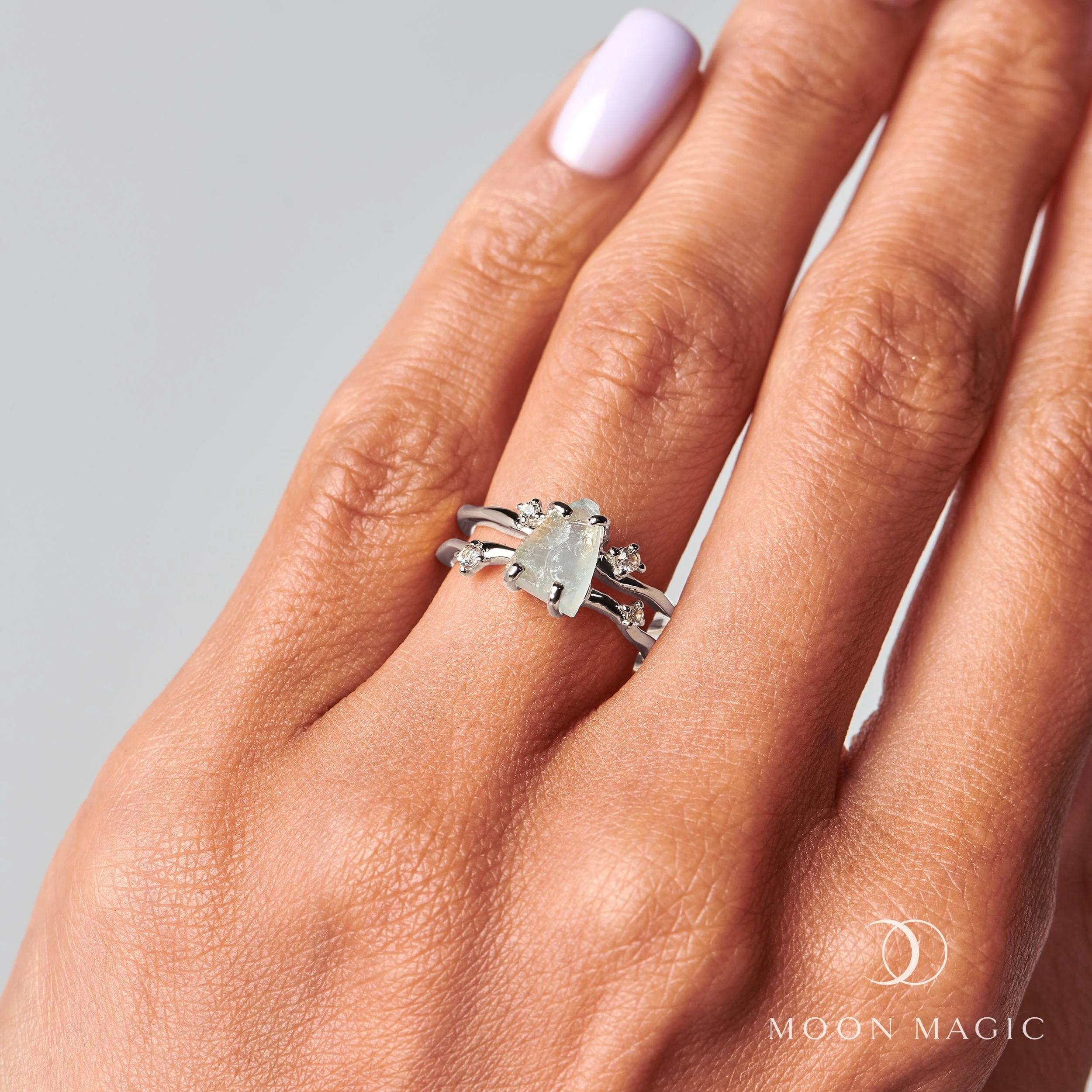 Raw Crystal Ring - Flow Aquamarine - Image 8