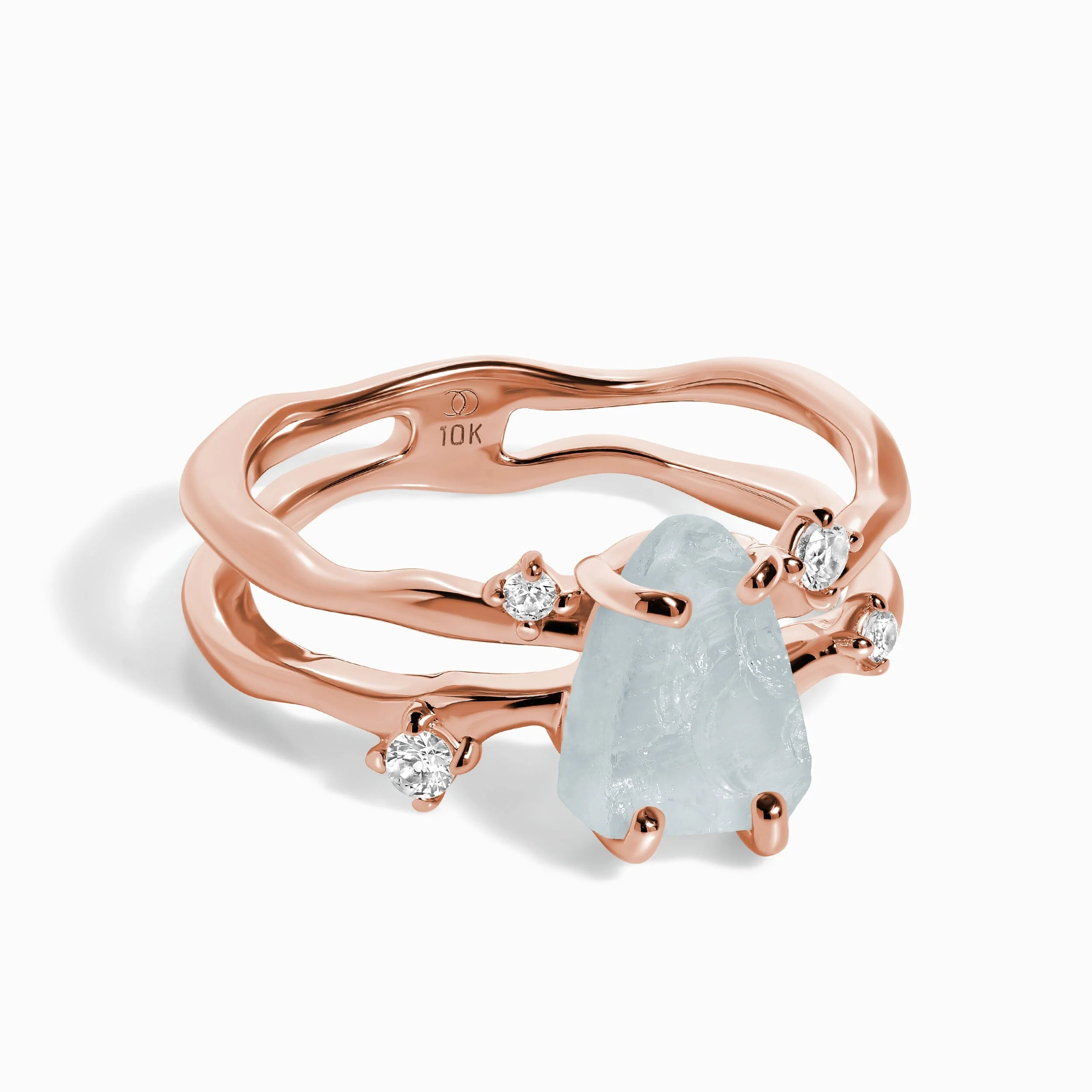 Raw Crystal Ring - Flow Aquamarine - Image 9