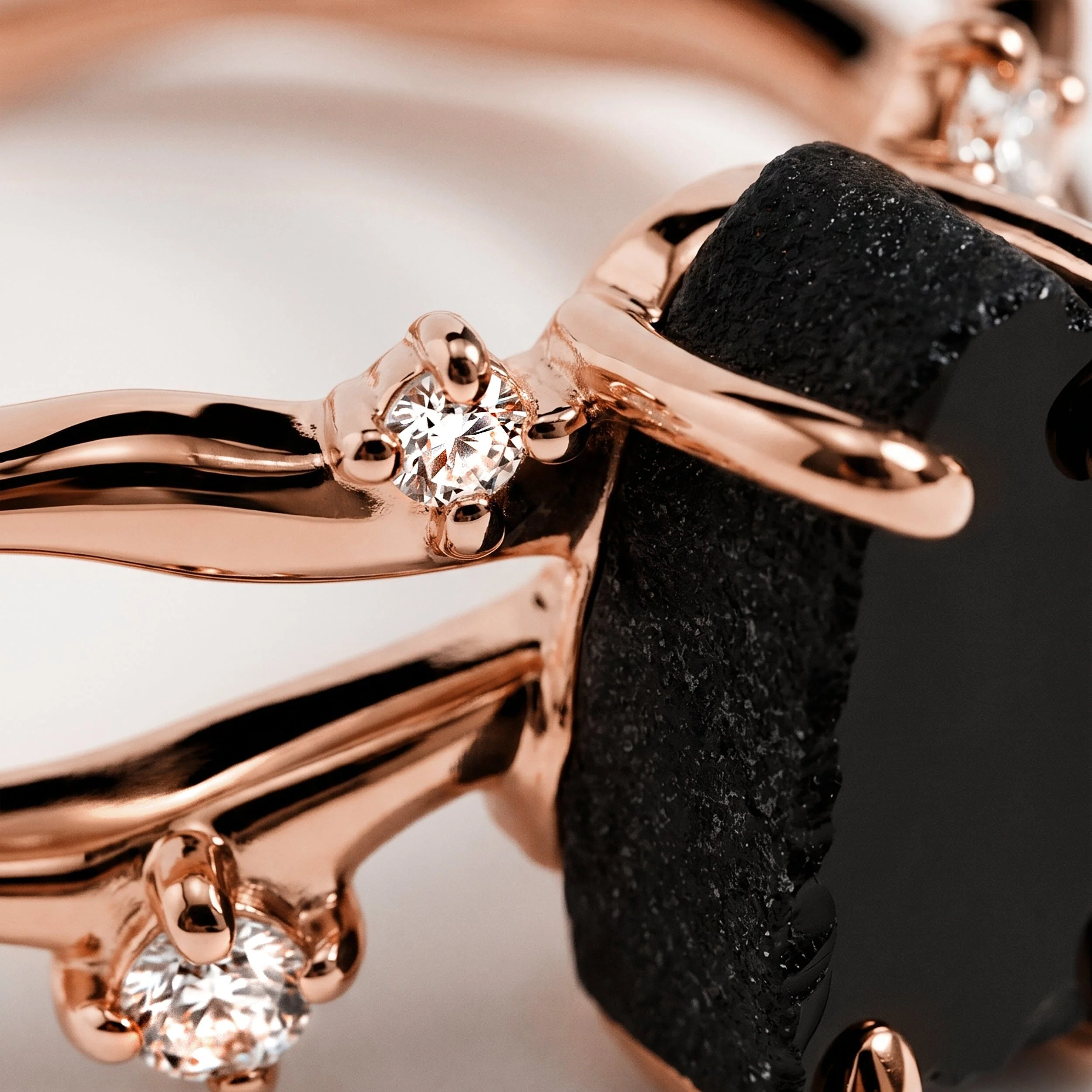 Raw Crystal Ring - Flow Black Obsidian - Image 24