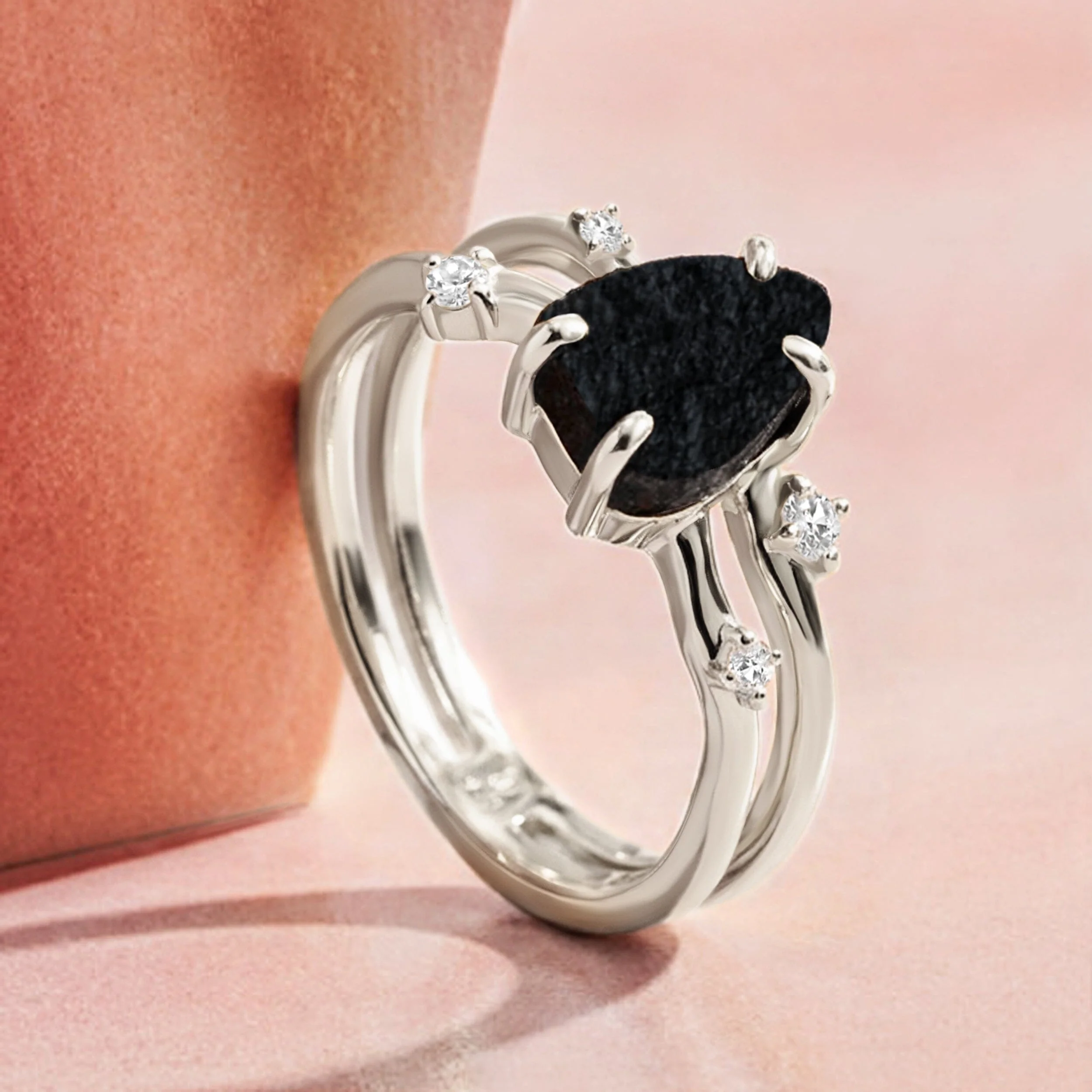 Raw Crystal Ring - Flow Black Obsidian - Image 32