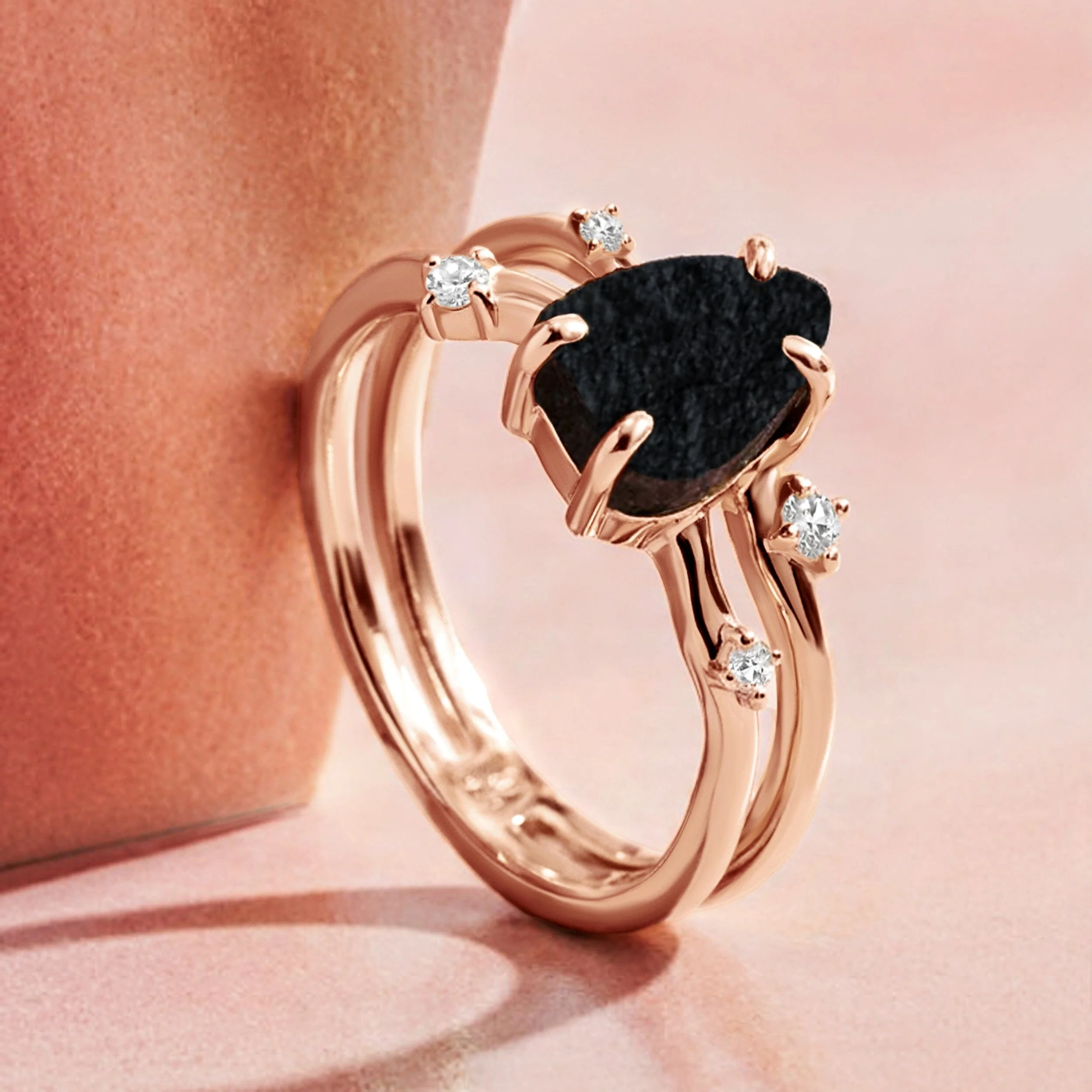 Raw Crystal Ring - Flow Black Obsidian - Image 33