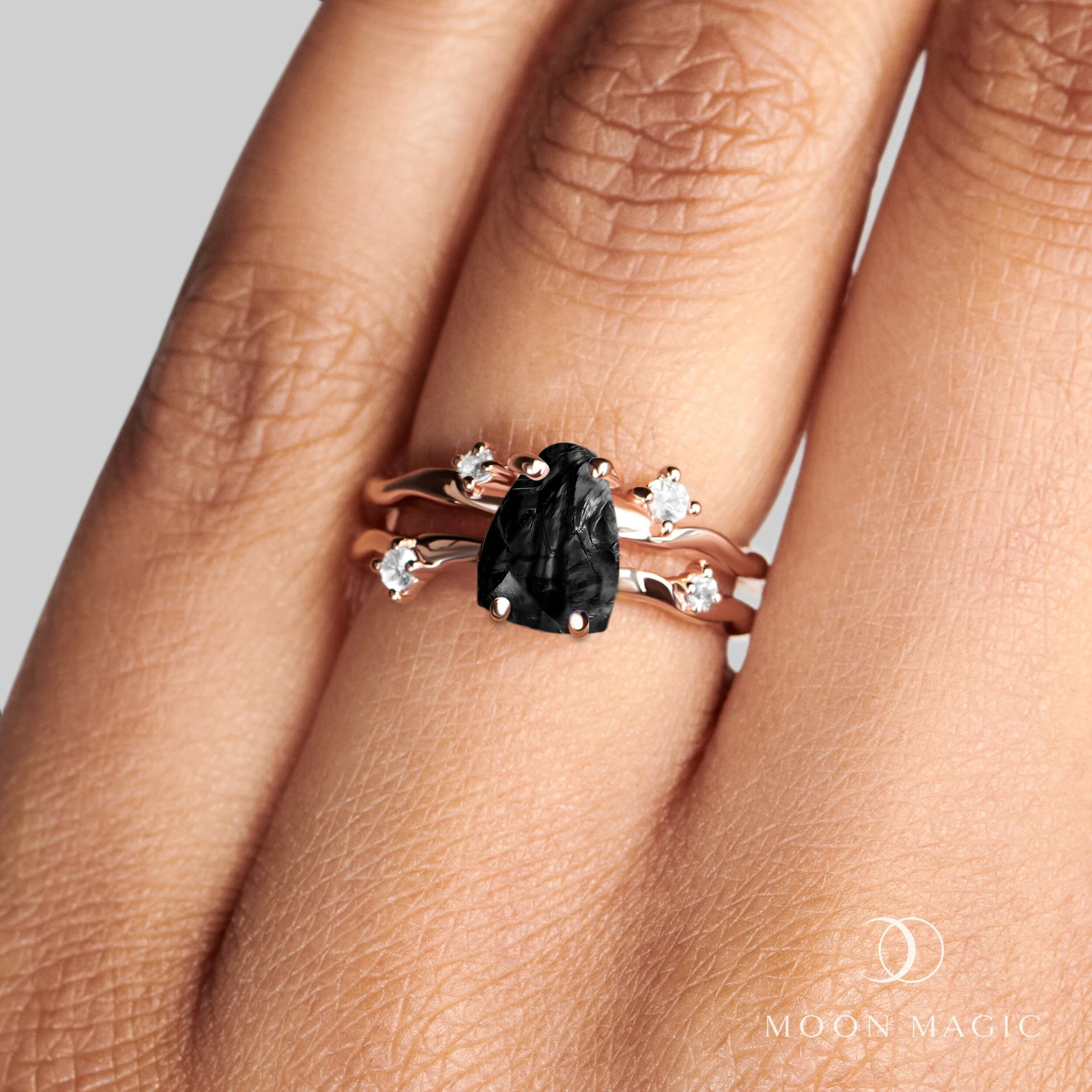 Raw Crystal Ring - Flow Black Obsidian - Image 46