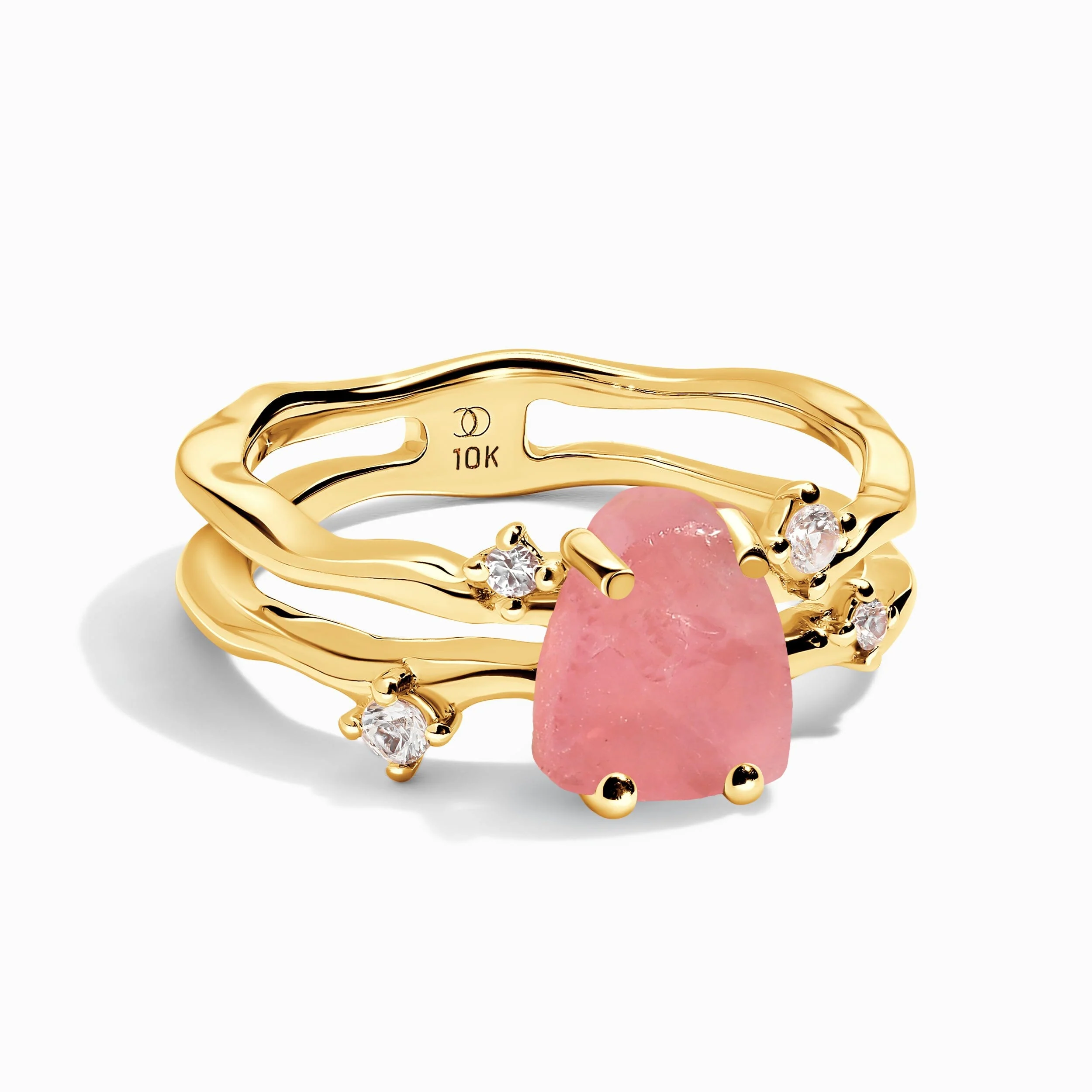 Raw Crystal Ring - Flow Rose Quartz - Image 11