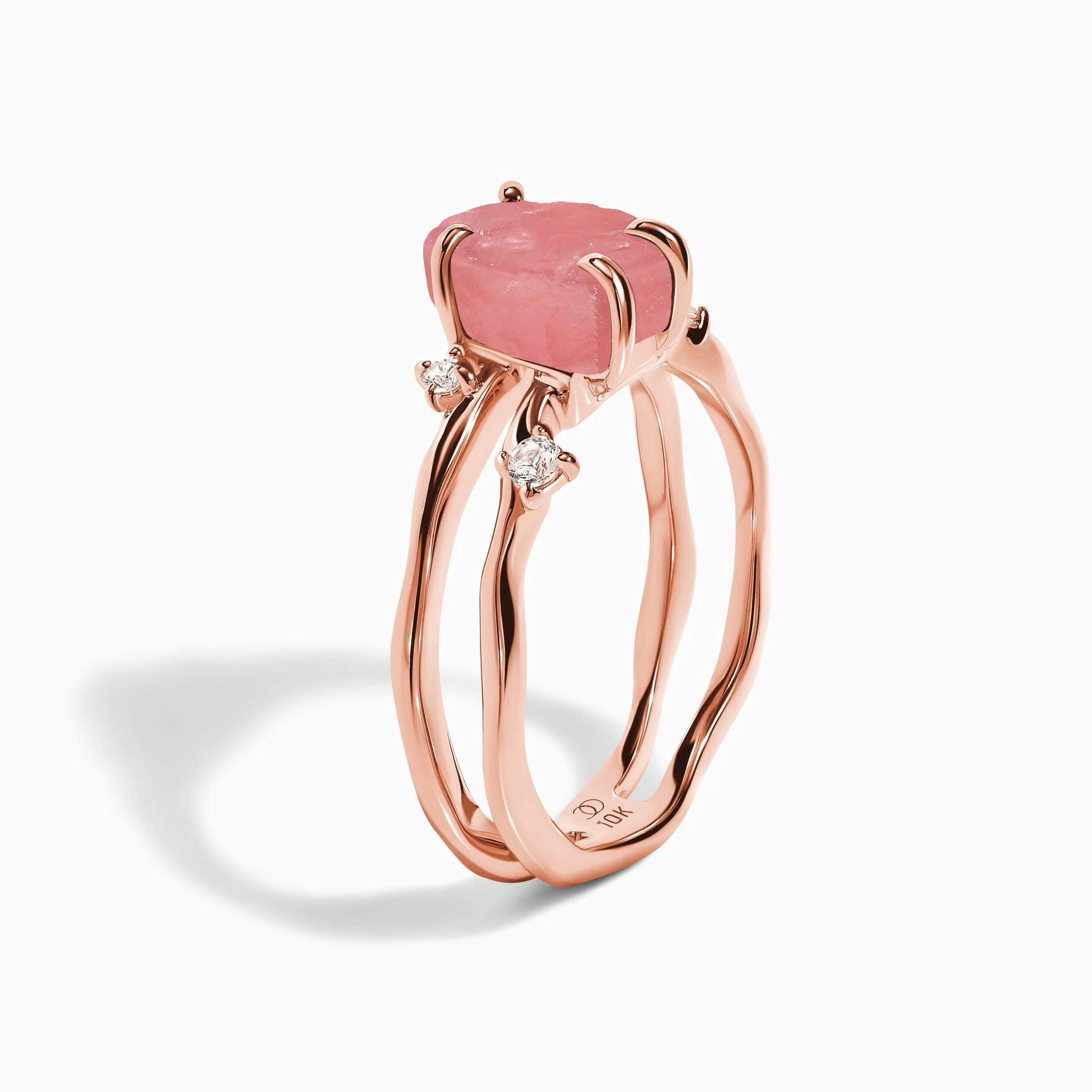 Raw Crystal Ring - Flow Rose Quartz - Image 31