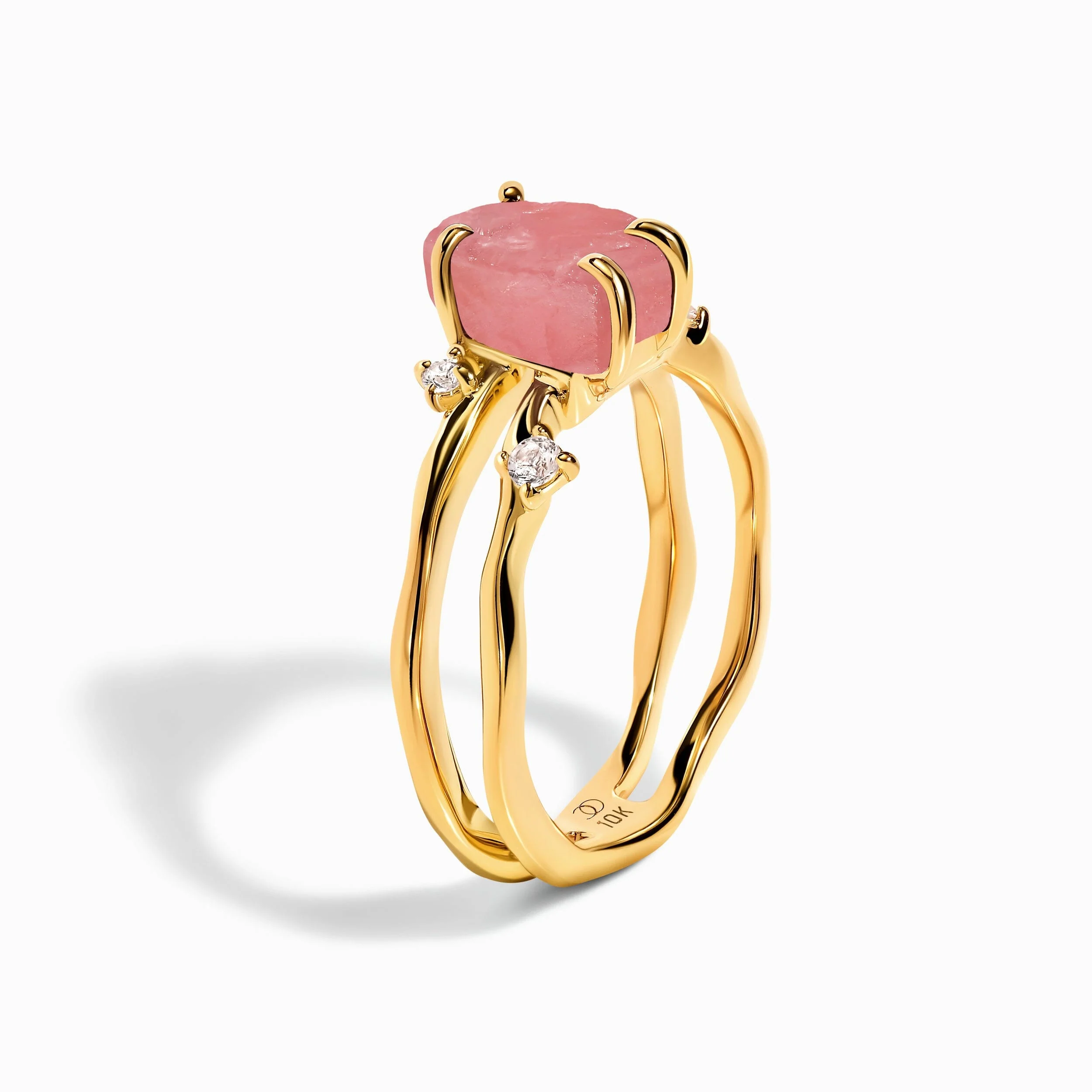 Raw Crystal Ring - Flow Rose Quartz - Image 34