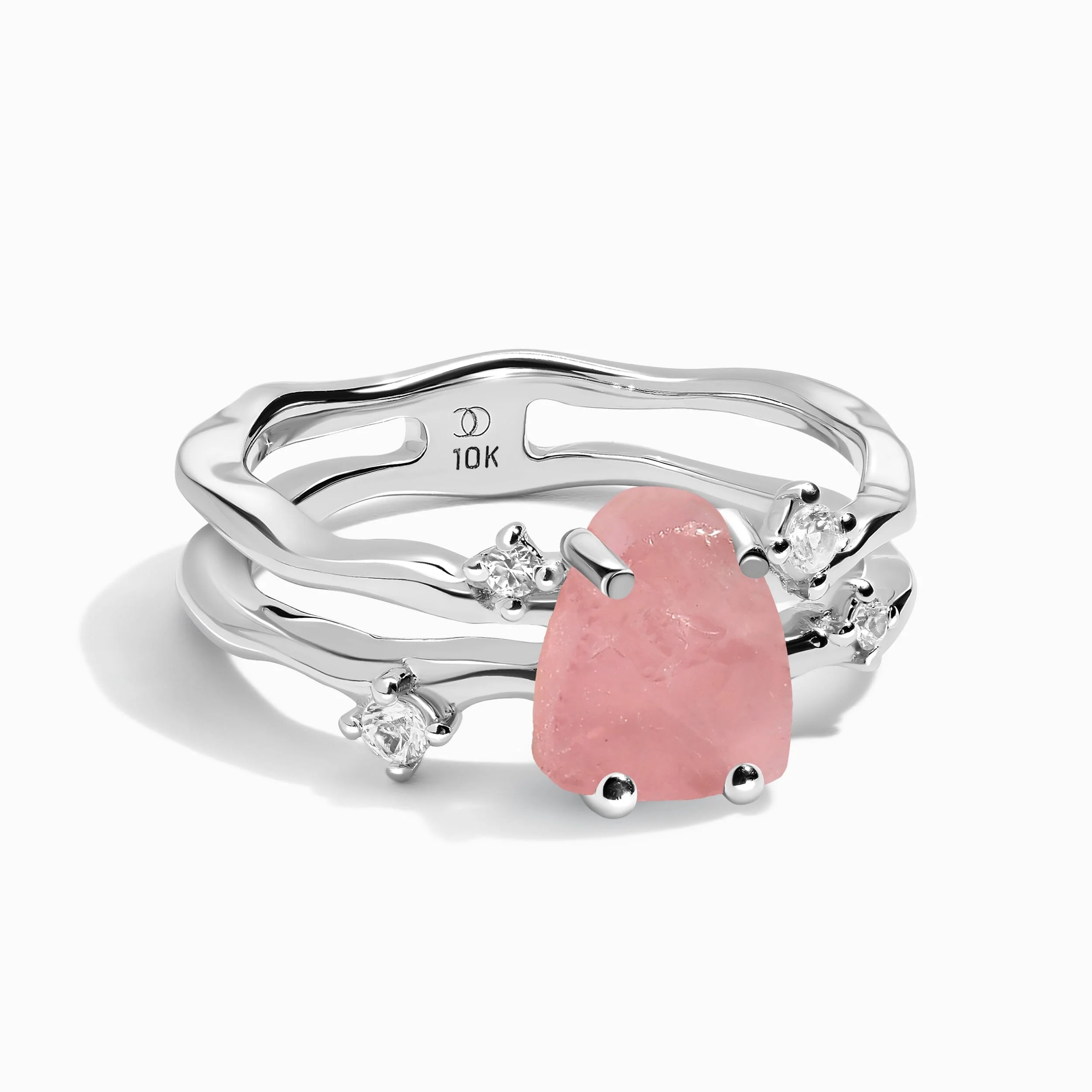 Raw Crystal Ring - Flow Rose Quartz - Image 7