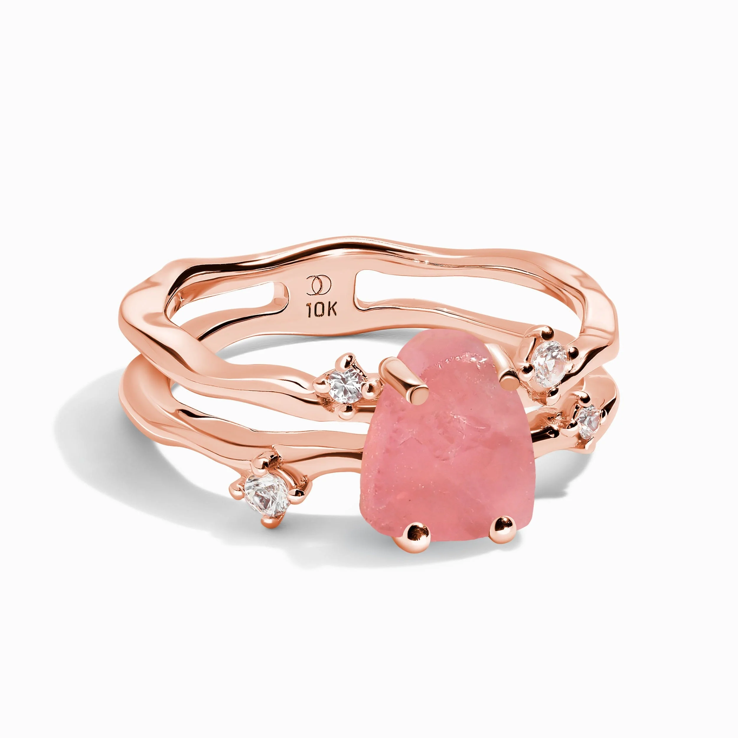 Raw Crystal Ring - Flow Rose Quartz - Image 9