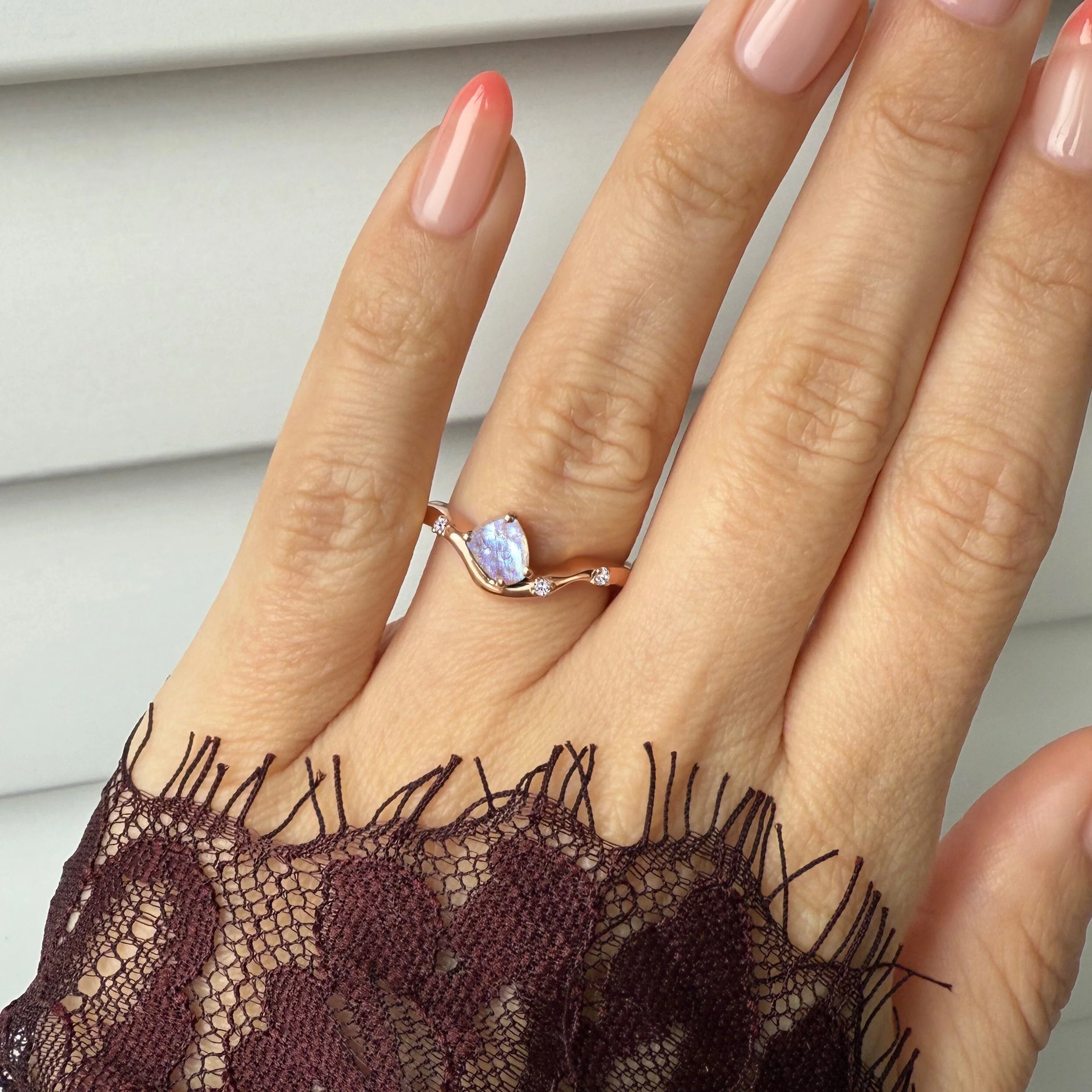 Raw Crystal Ring - Moonstone Arc of Origin - Image 6