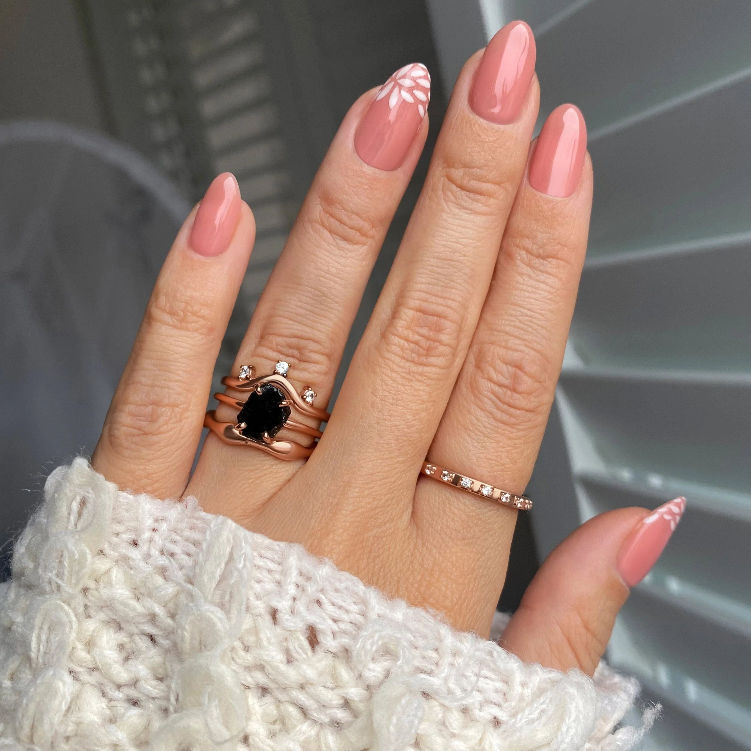 Raw Crystal Ring - Petite Black Obsidian - Image 13