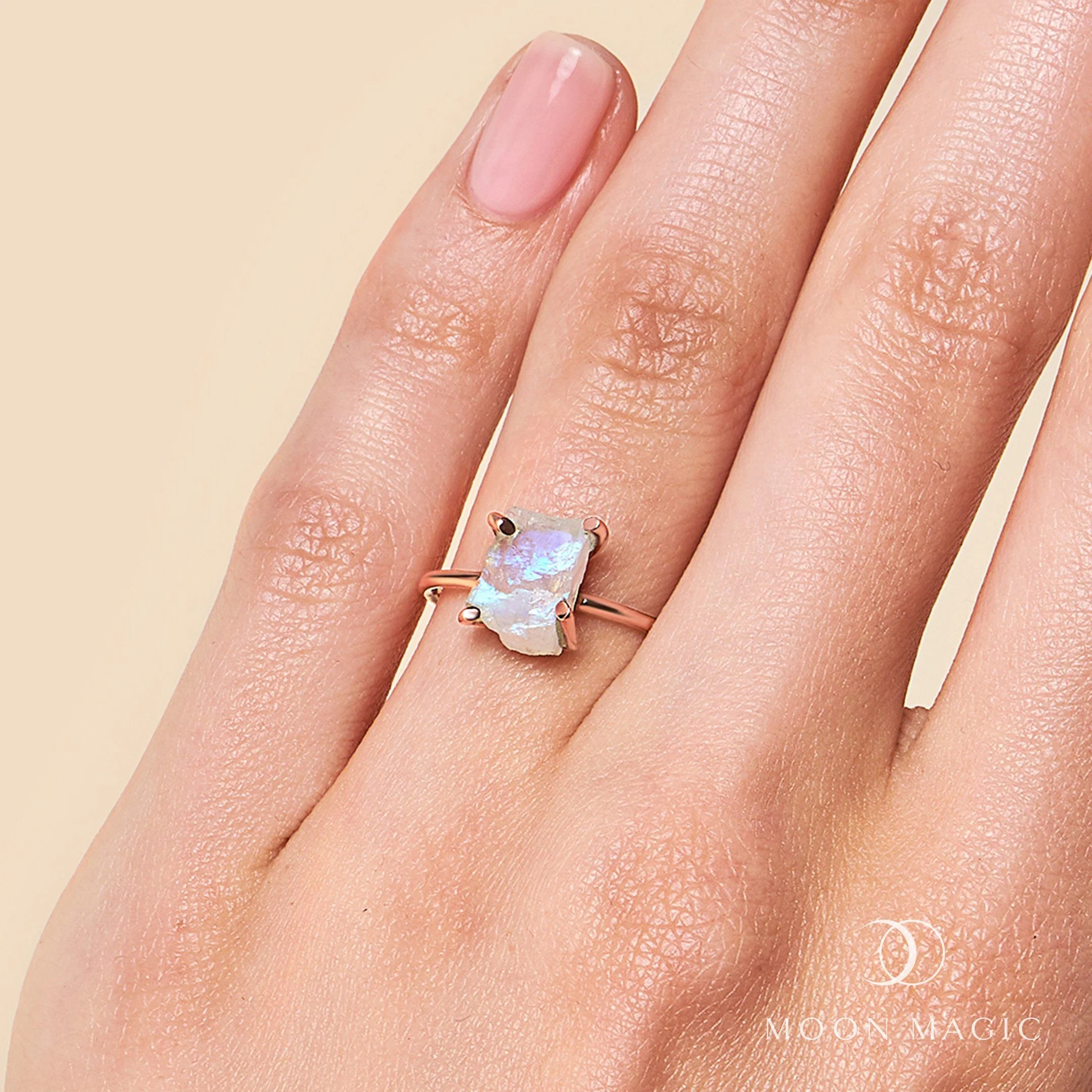 Raw Crystal Ring - Petite Moonstone - Image 4