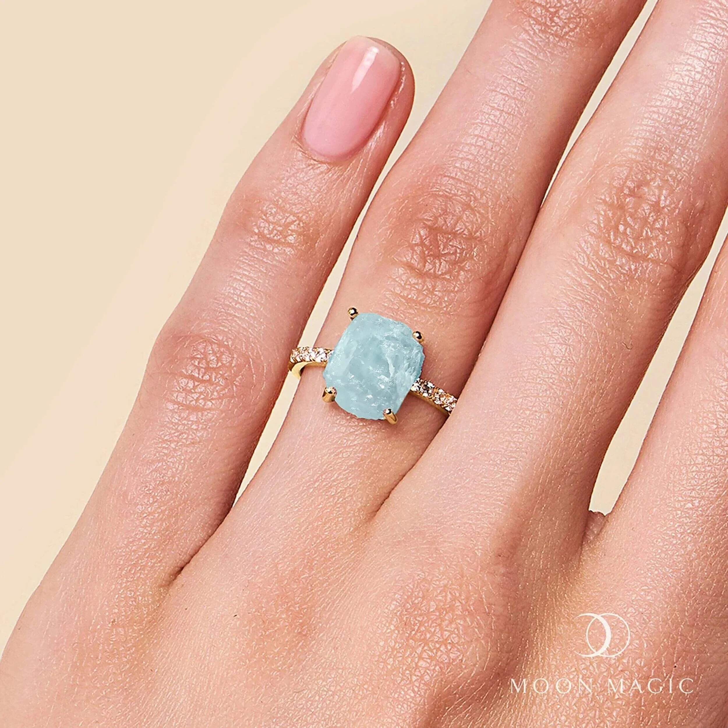 Raw Crystal Ring - Ritzy Aquamarine - Image 6