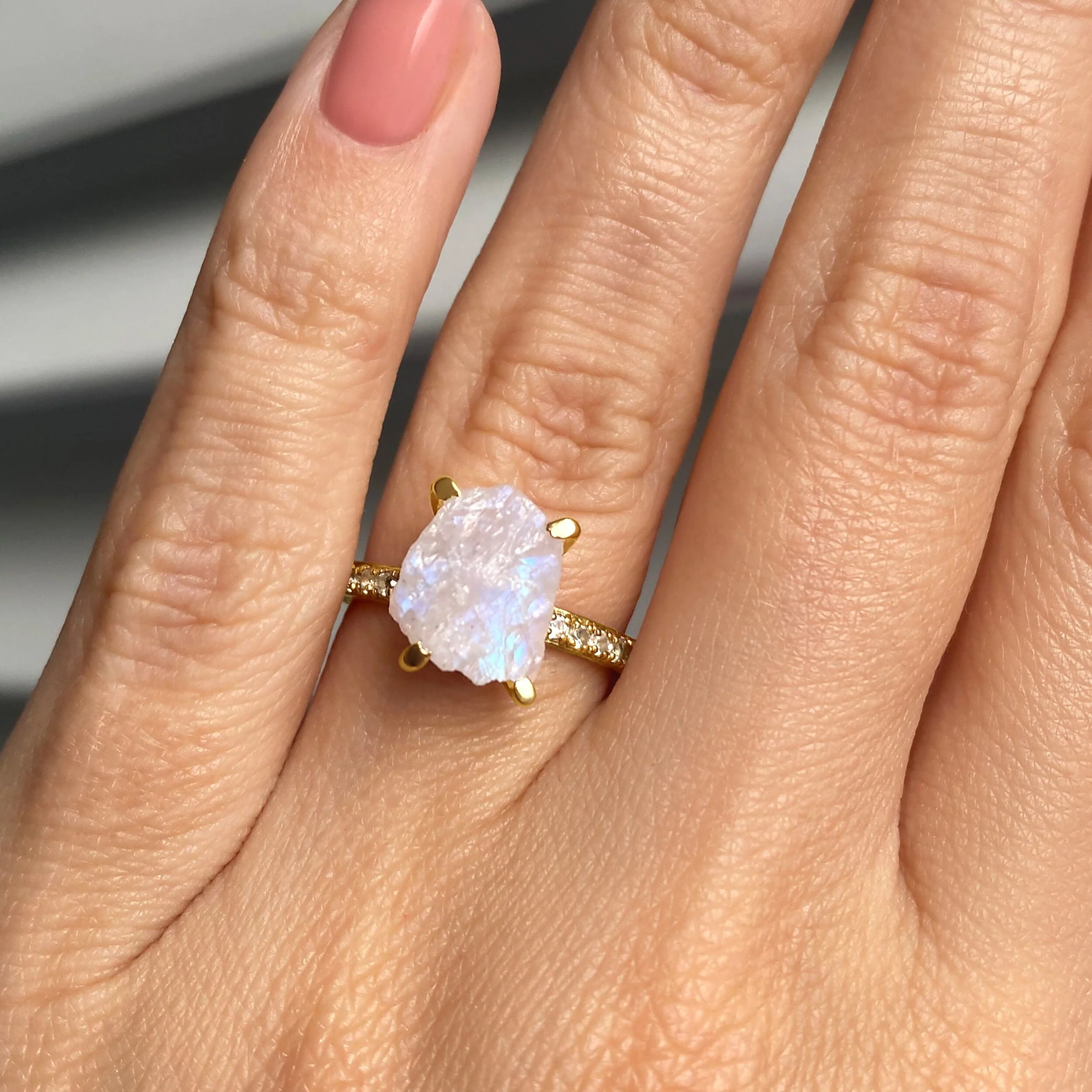 Raw Crystal Ring - Ritzy Moonstone - Image 4