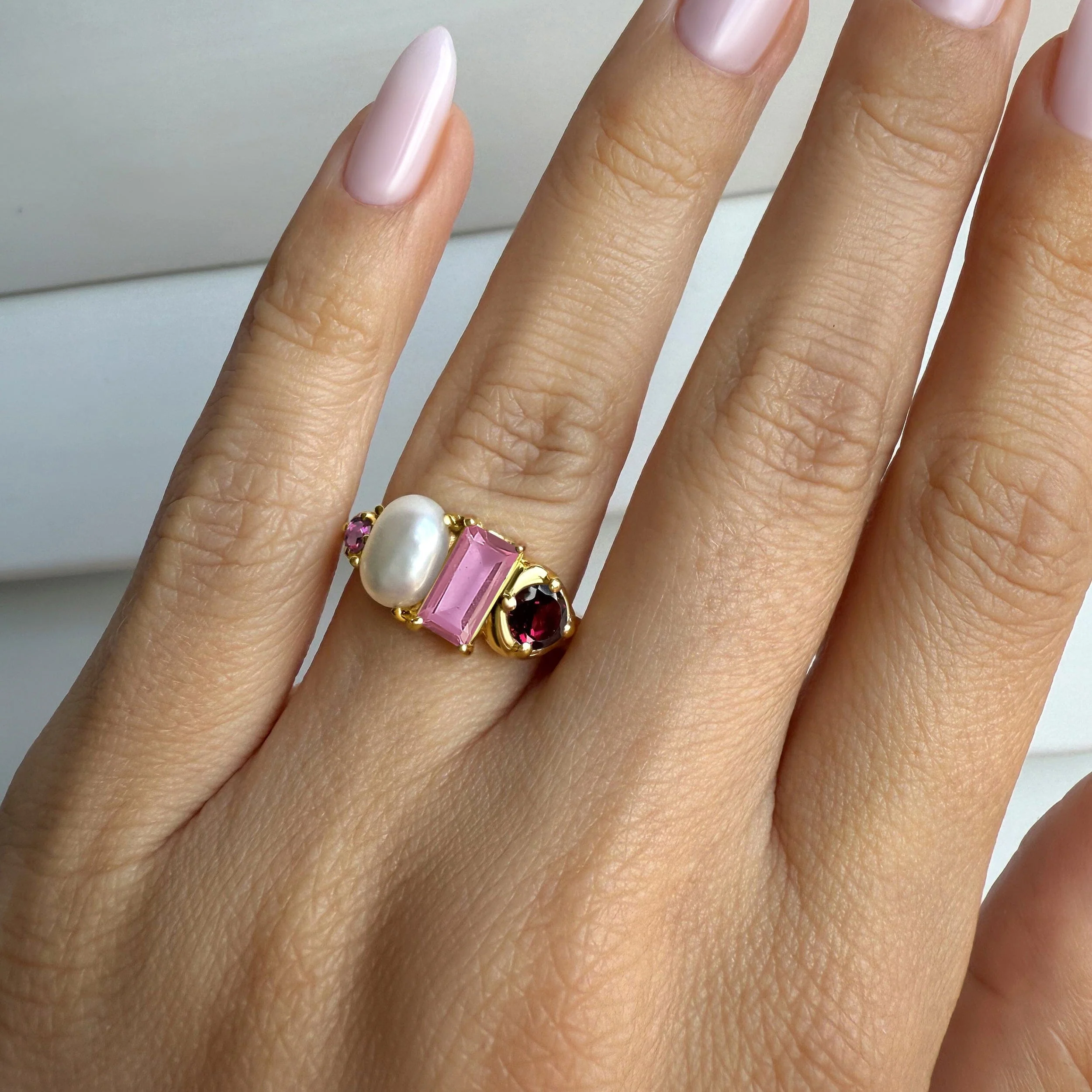 Rhodolite Garnet Pearl Ring - Treasure - Image 22