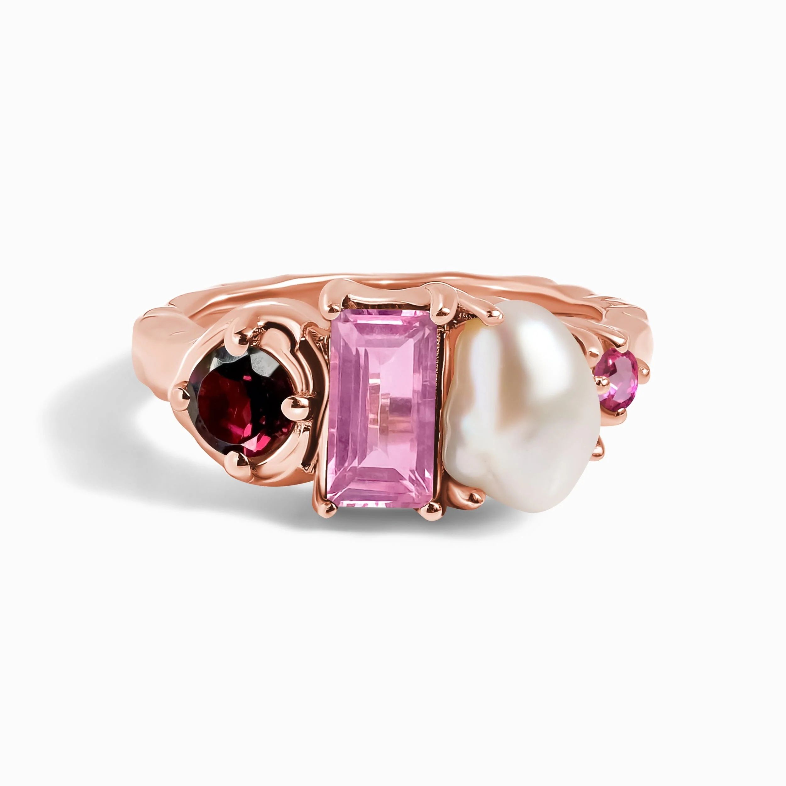 Rhodolite Garnet Pearl Ring - Treasure - Image 3