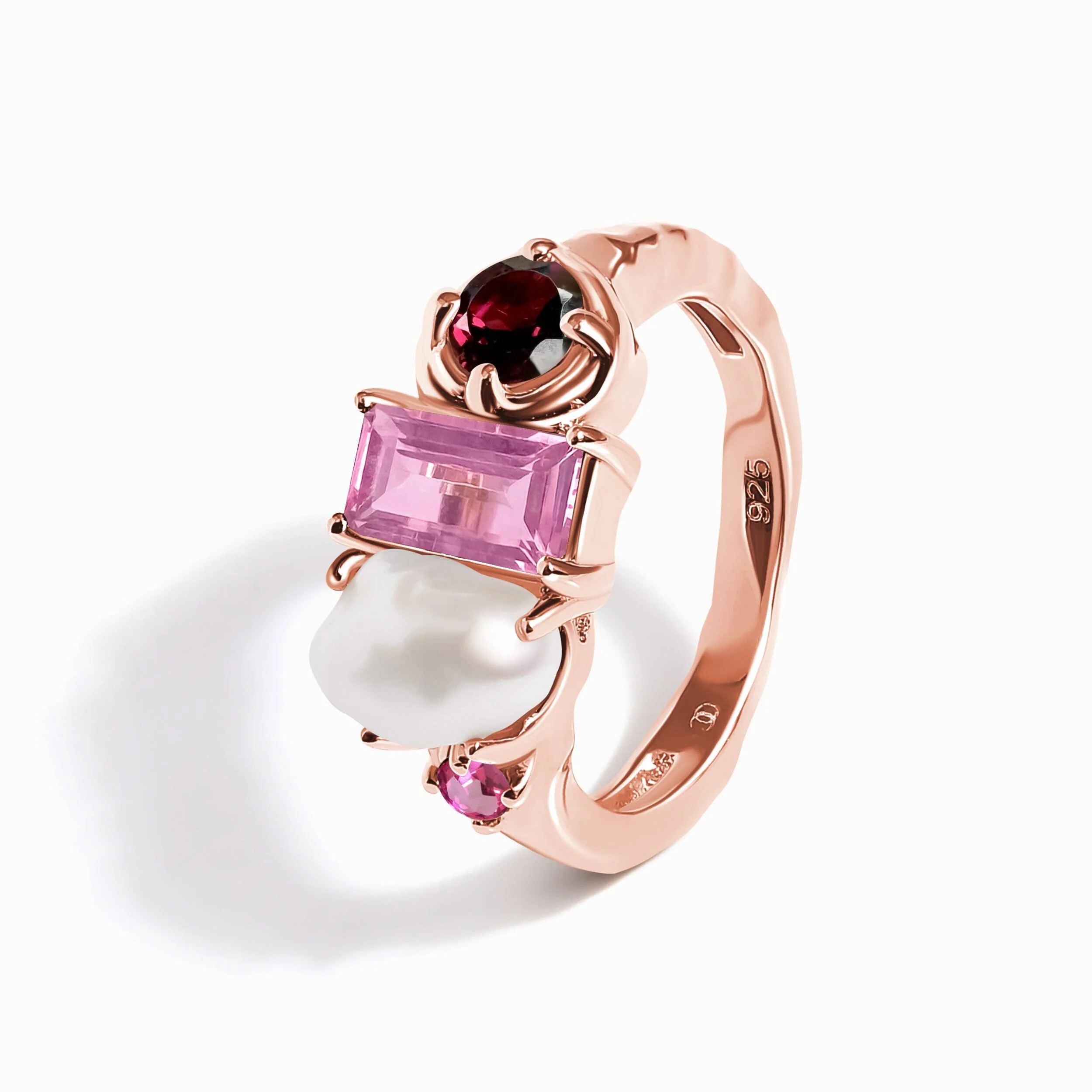 Rhodolite Garnet Pearl Ring - Treasure - Image 15