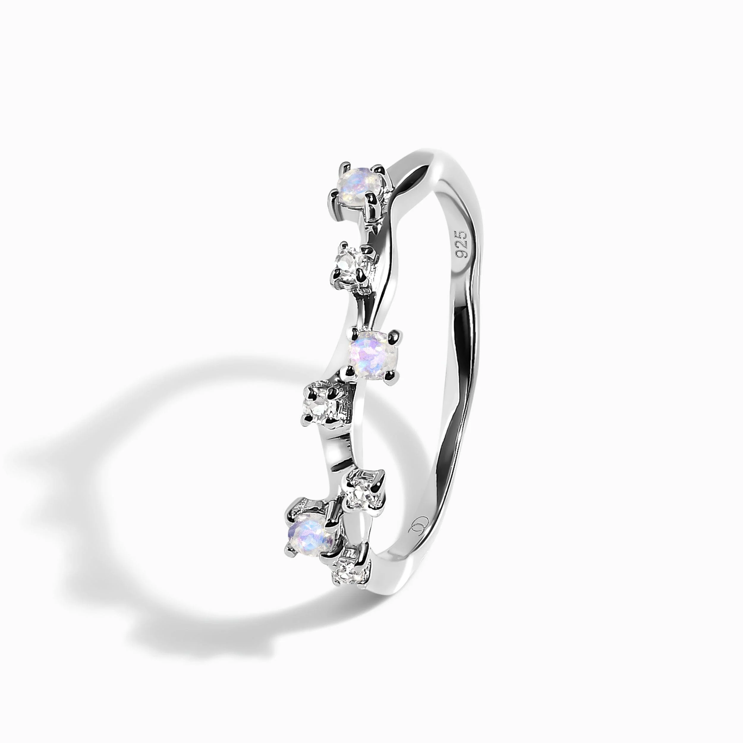 Moonstone Ring - Stardust Band - Image 11