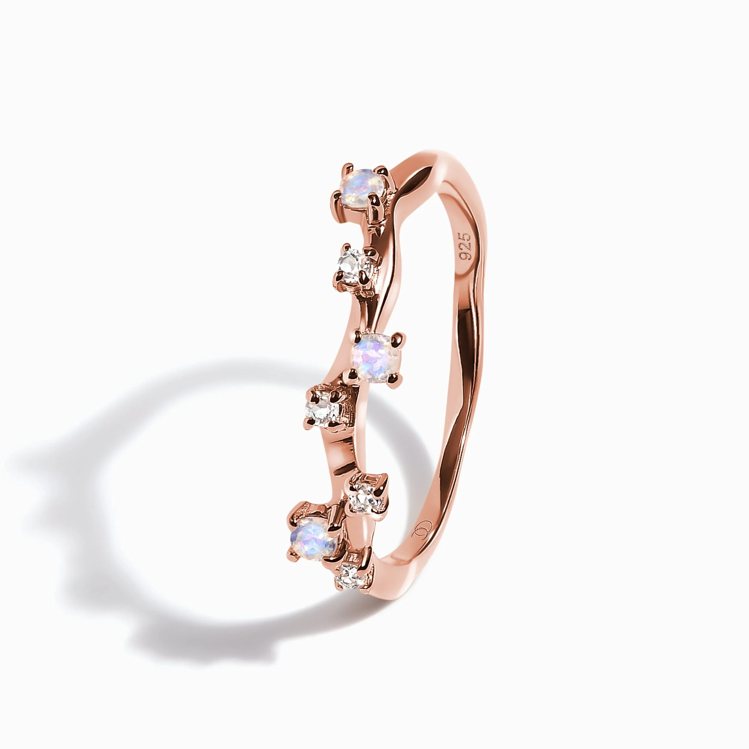 Moonstone Ring - Stardust Band - Image 15