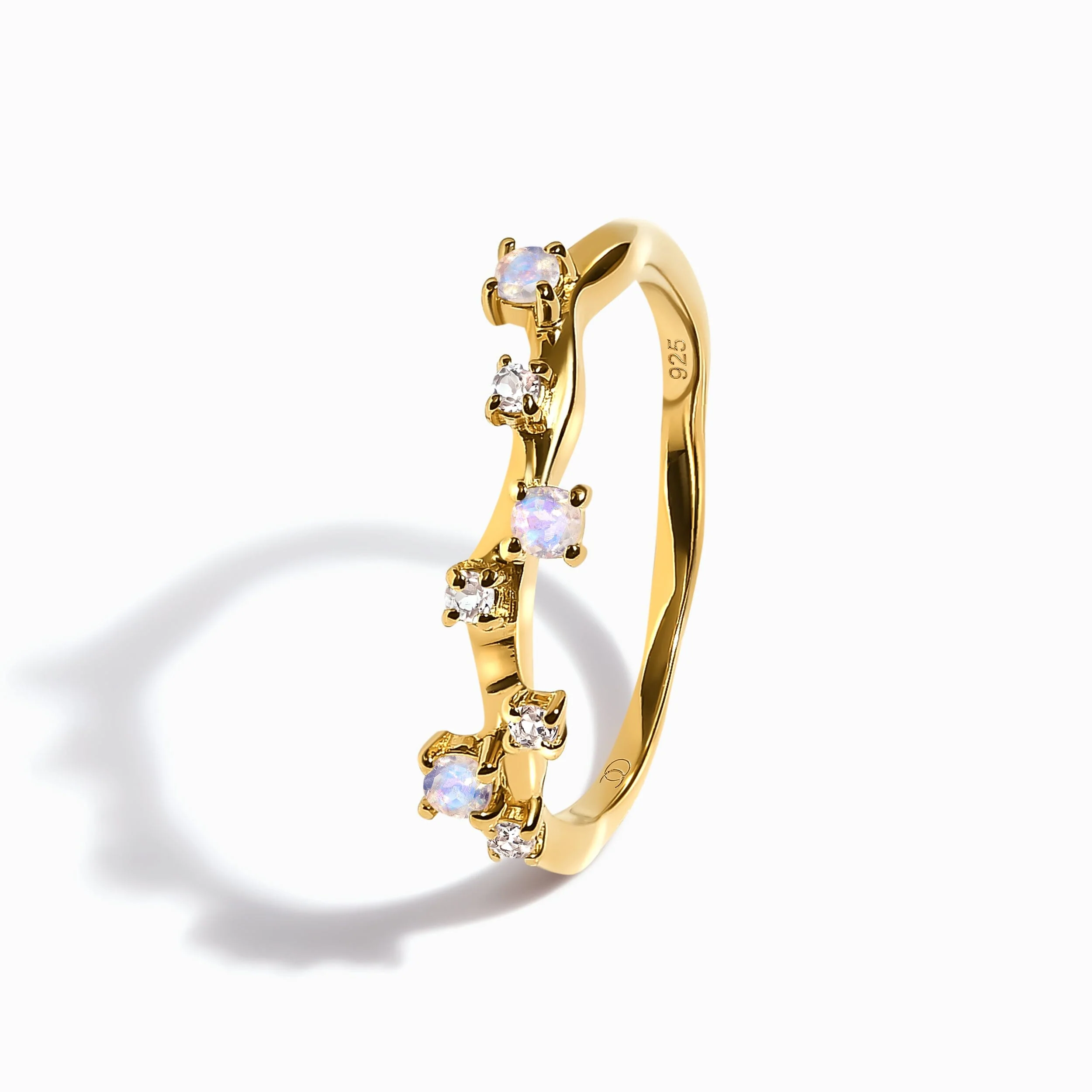 Moonstone Ring - Stardust Band - Image 19