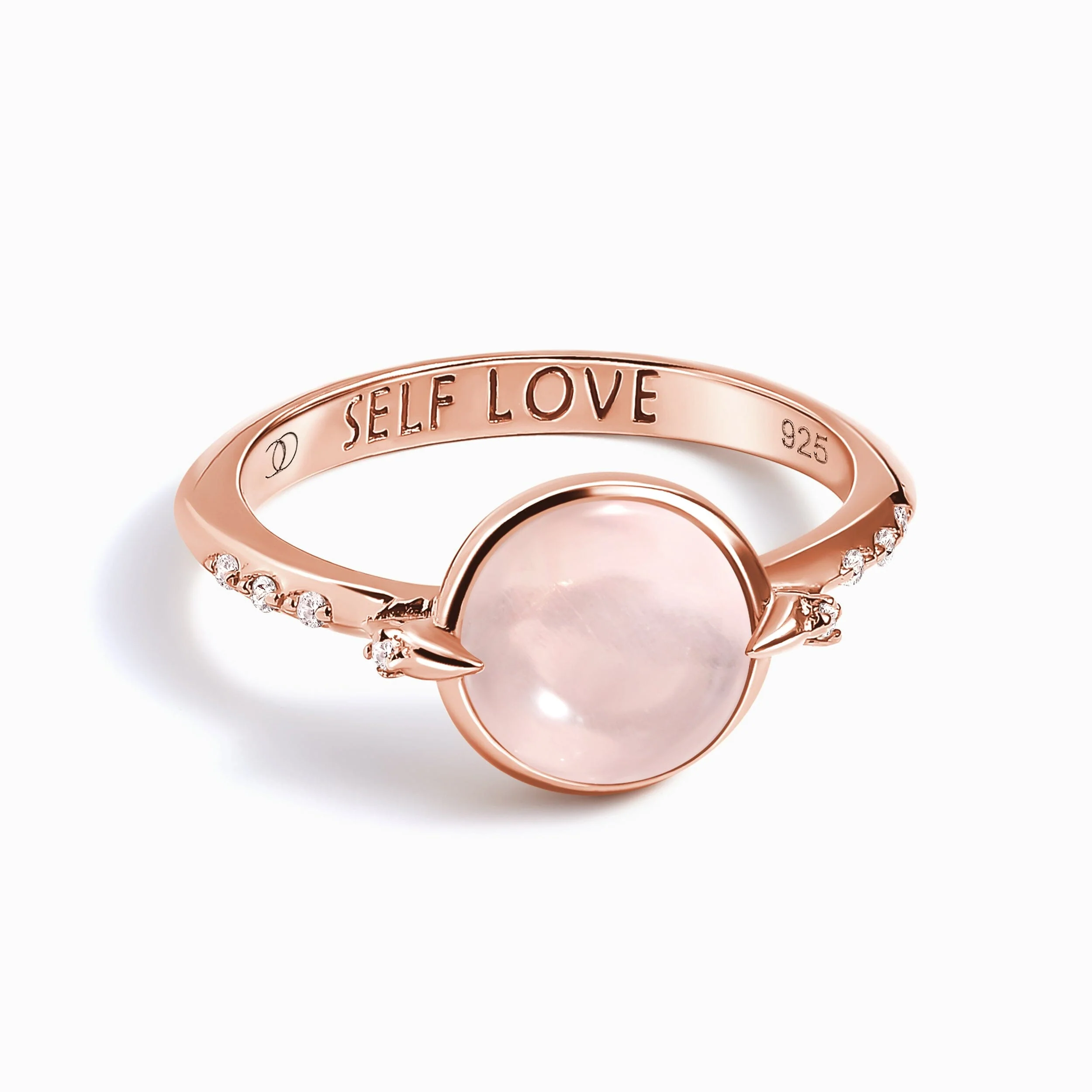 Rose Quartz Energy Ring - Self-Love Engraved - Image 3
