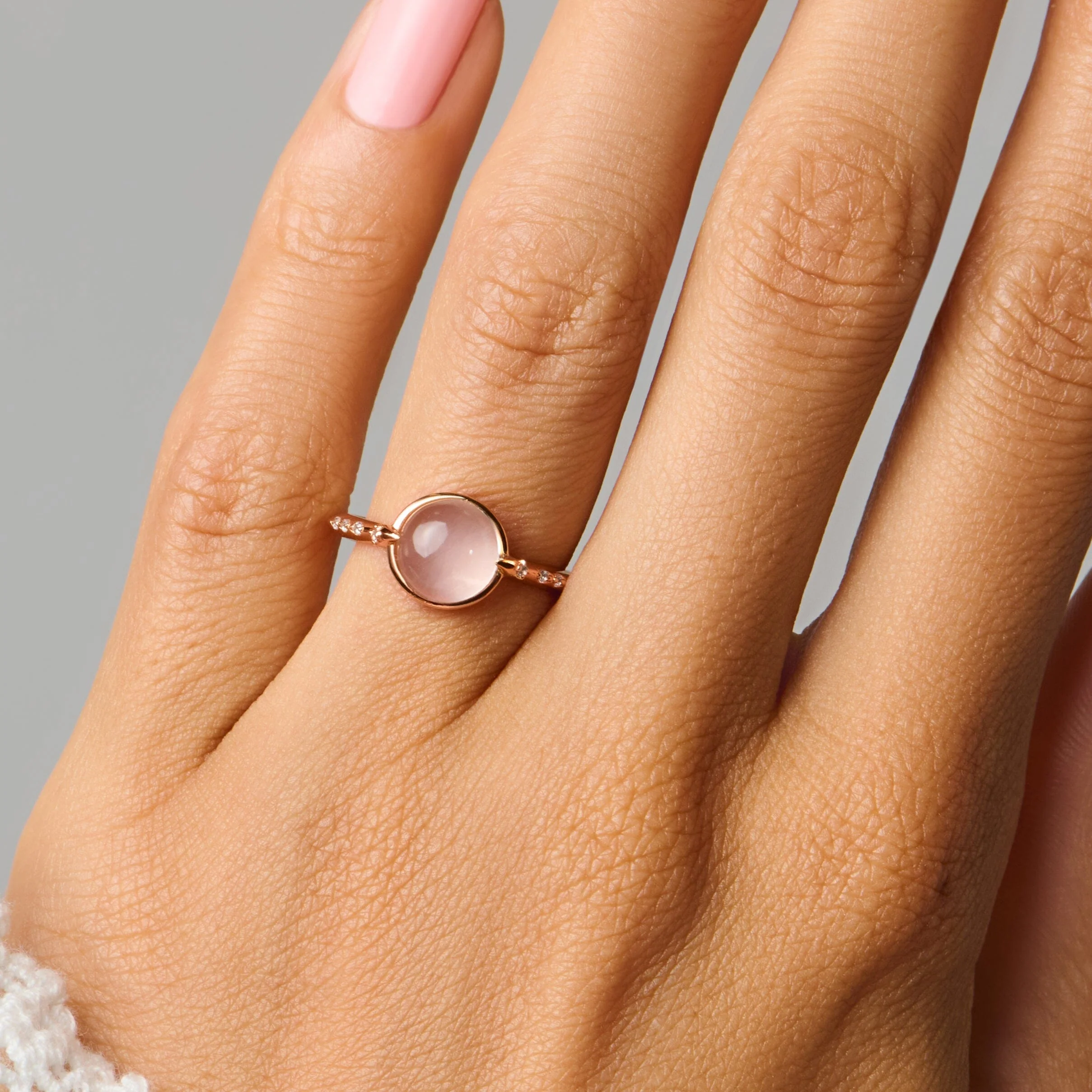 Rose Quartz Energy Ring - Self-Love Engraved - Image 4