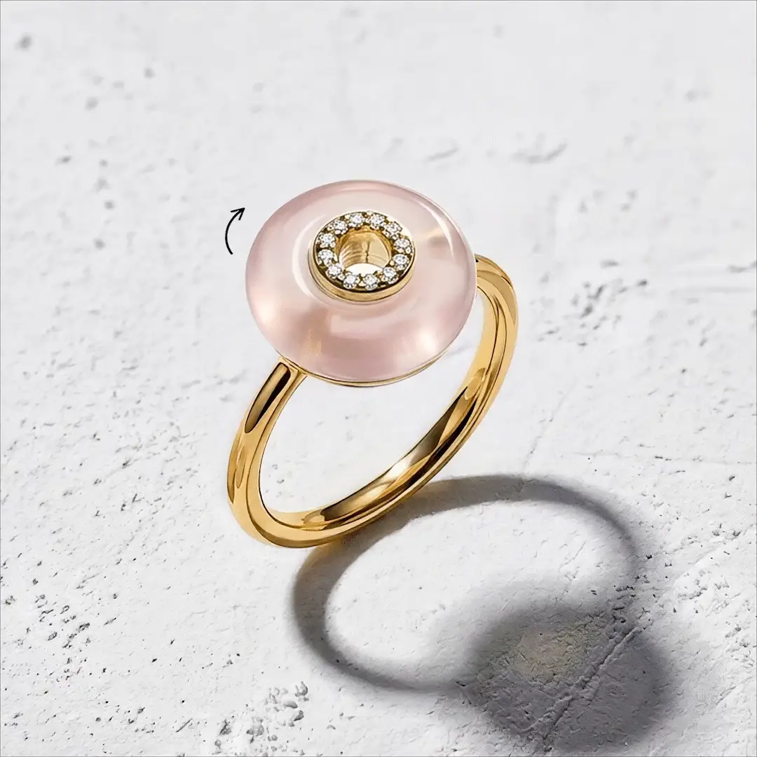 Rose Quartz Fidget Ring - Liora - Image 25