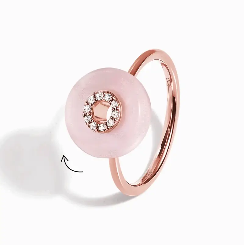 Rose Quartz Fidget Ring - Liora - Image 3