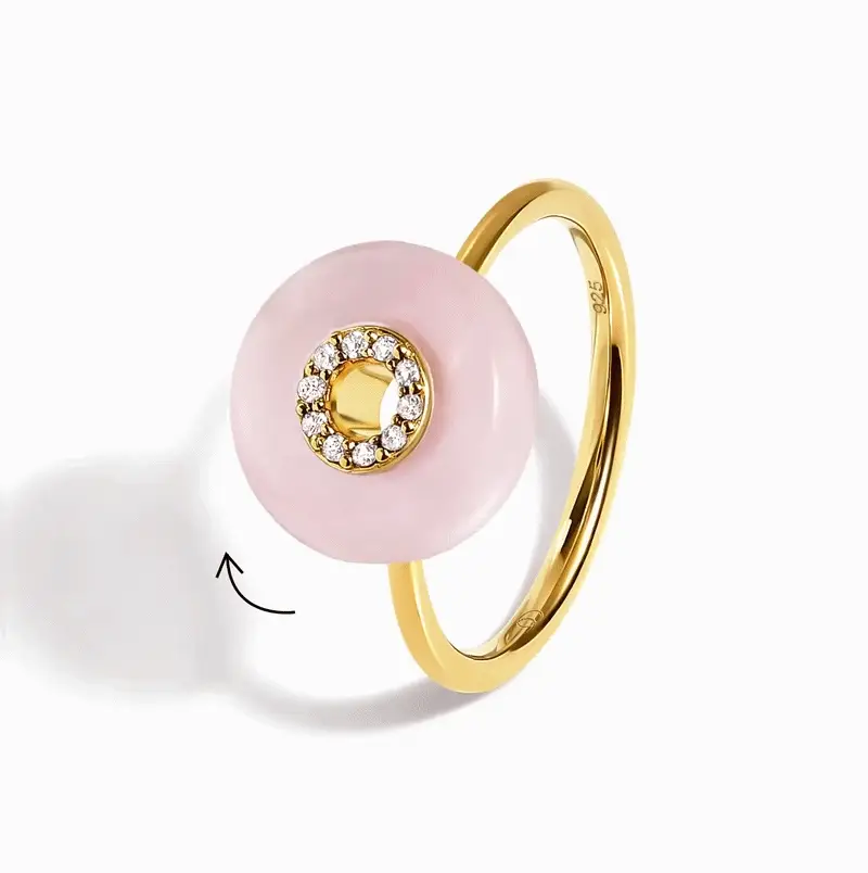 Rose Quartz Fidget Ring - Liora - Image 5