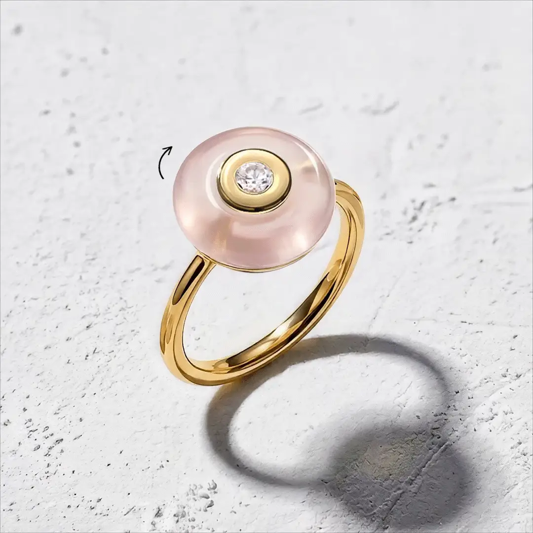 Rose Quartz Fidget Ring - Ora - Image 25