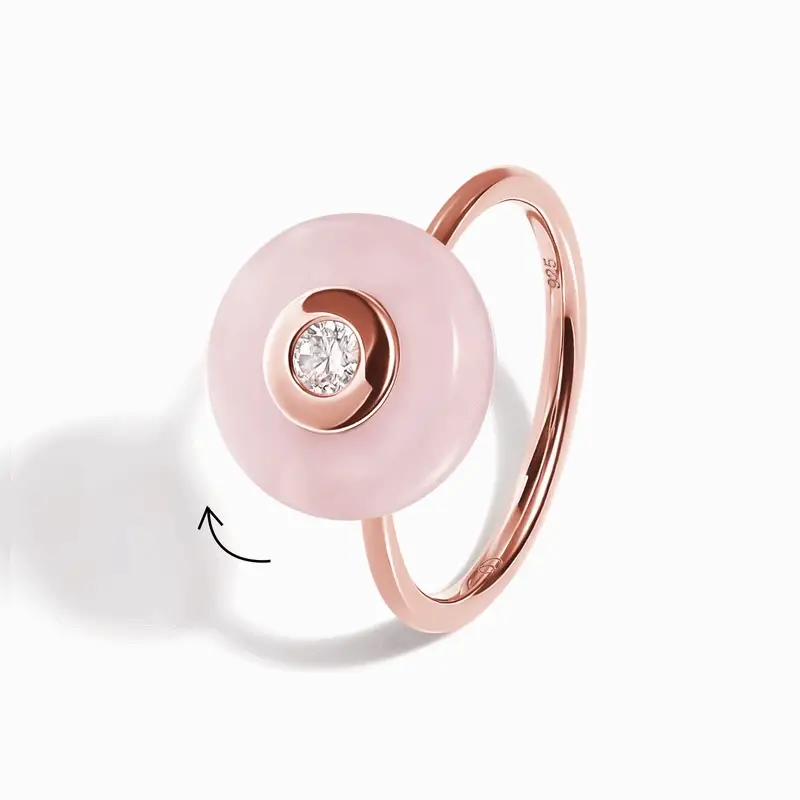 Rose Quartz Fidget Ring - Ora - Image 3