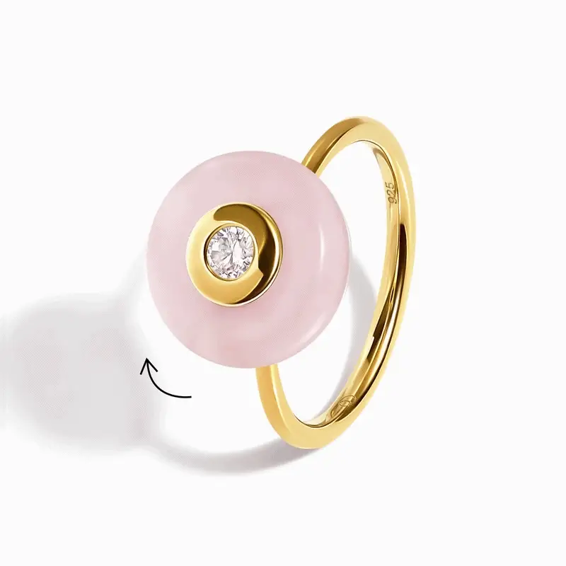 Rose Quartz Fidget Ring - Ora - Image 5
