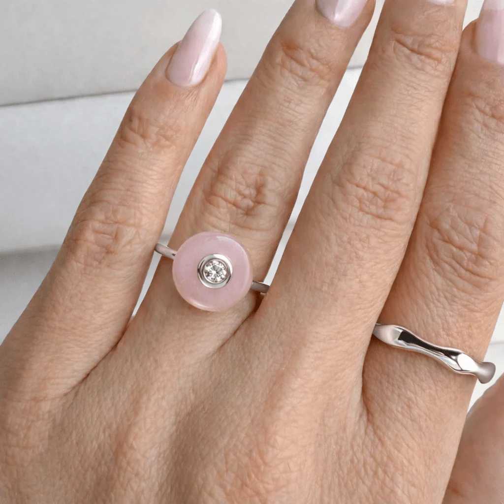 Rose Quartz Fidget Ring - Ora - Image 7