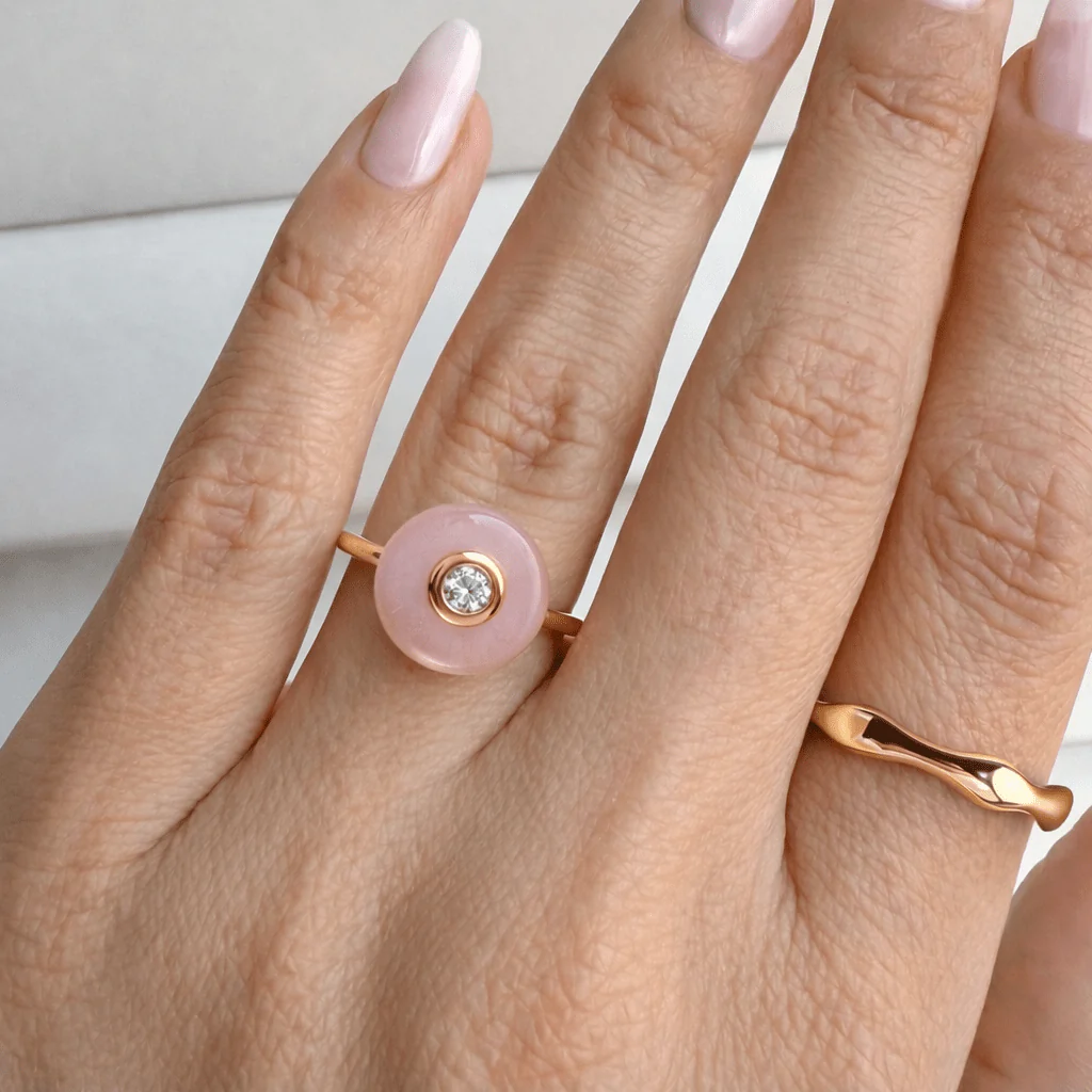 Rose Quartz Fidget Ring - Ora - Image 9