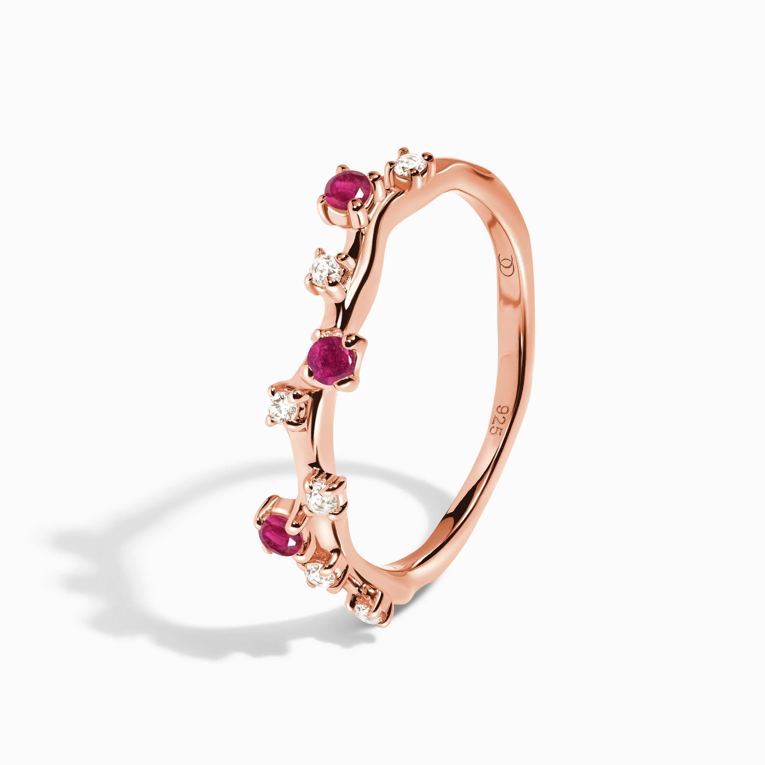 Rose Quartz Flow Ring & Ruby Stardust Band - Image 16