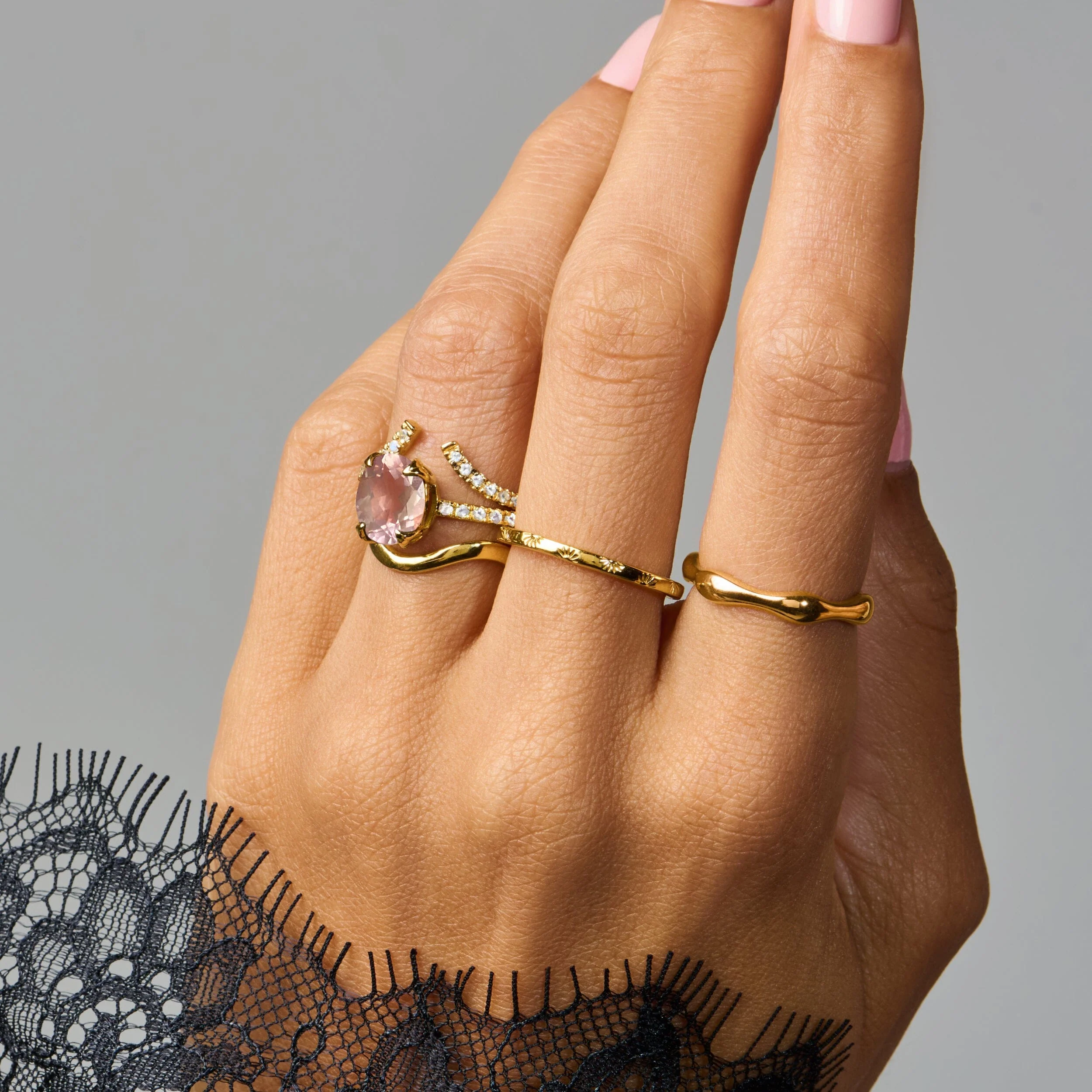 Rose Quartz Ring - Harlow - Image 14