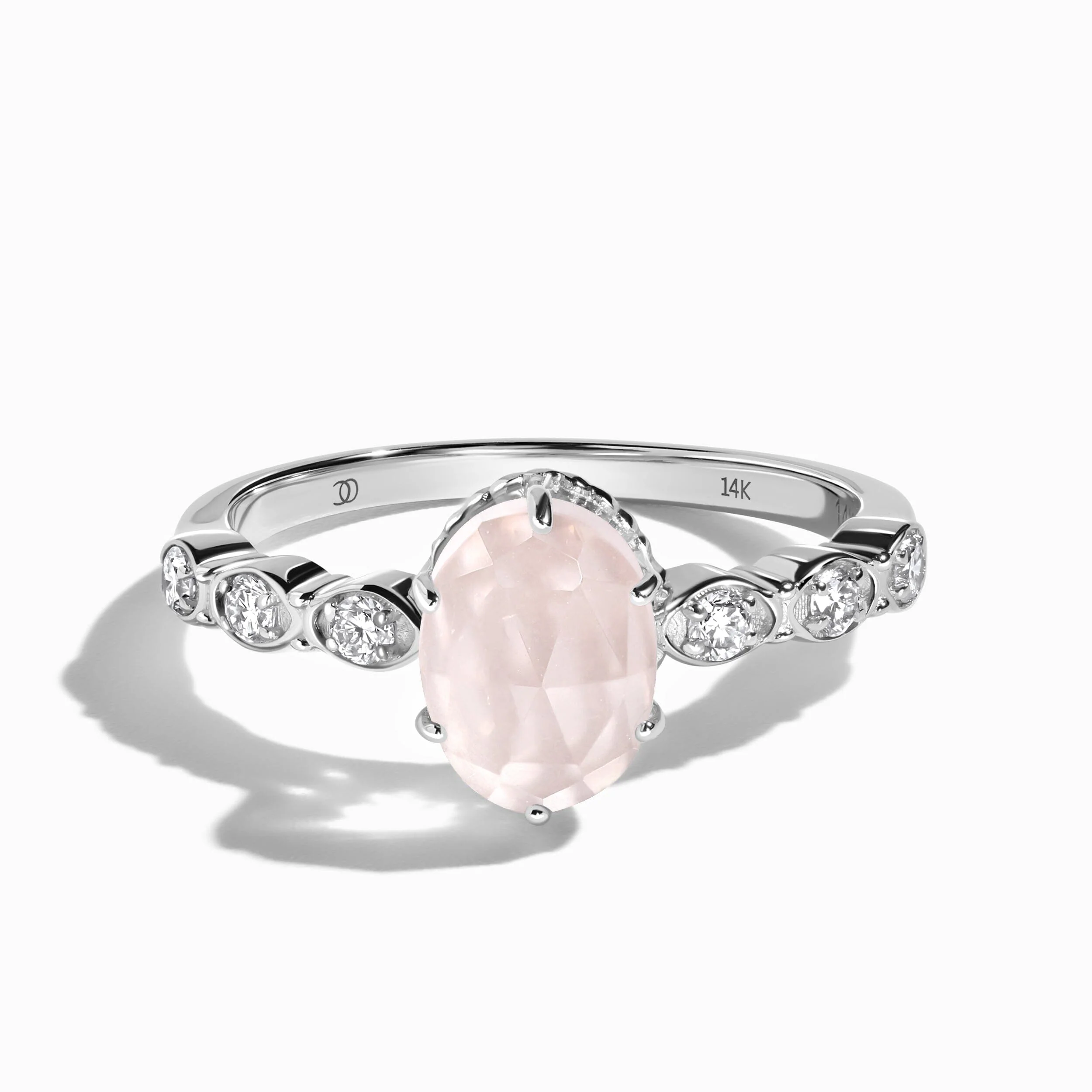 Rose Quartz Lab Diamond Ring - Mirth - Image 3