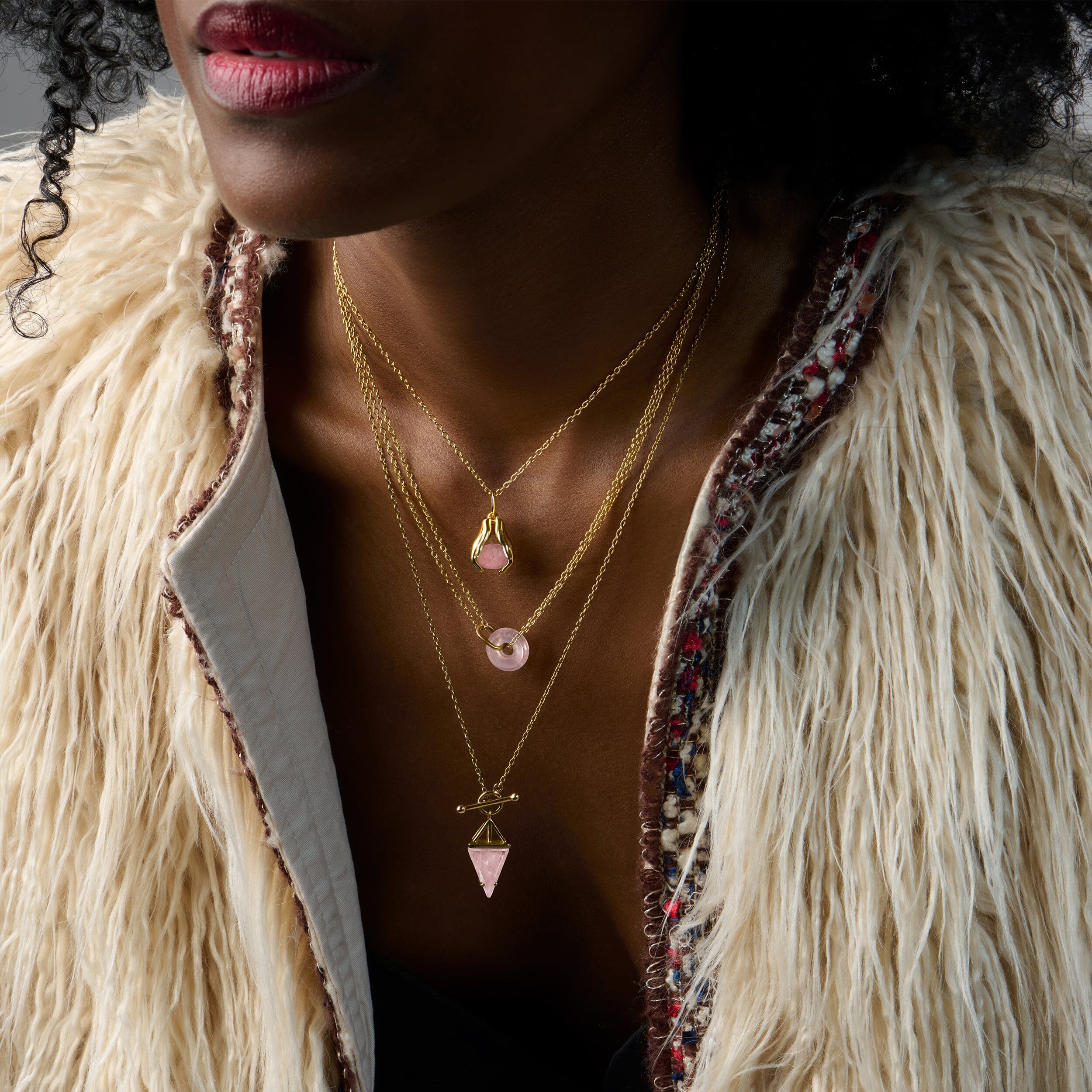 Rose Quartz Necklace - Heroine T-Lock - Image 19