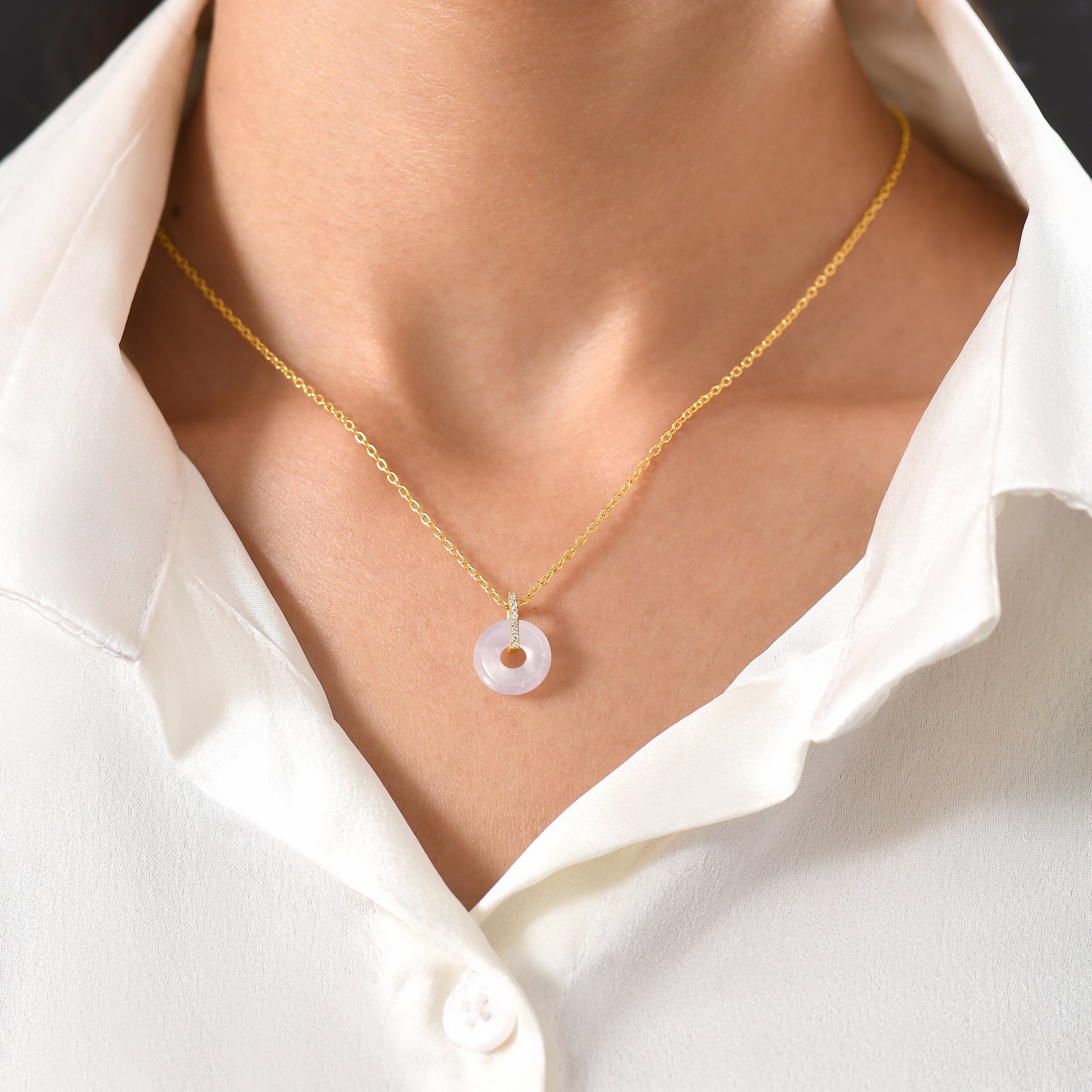 Rose Quartz Necklace - Liora - Image 6