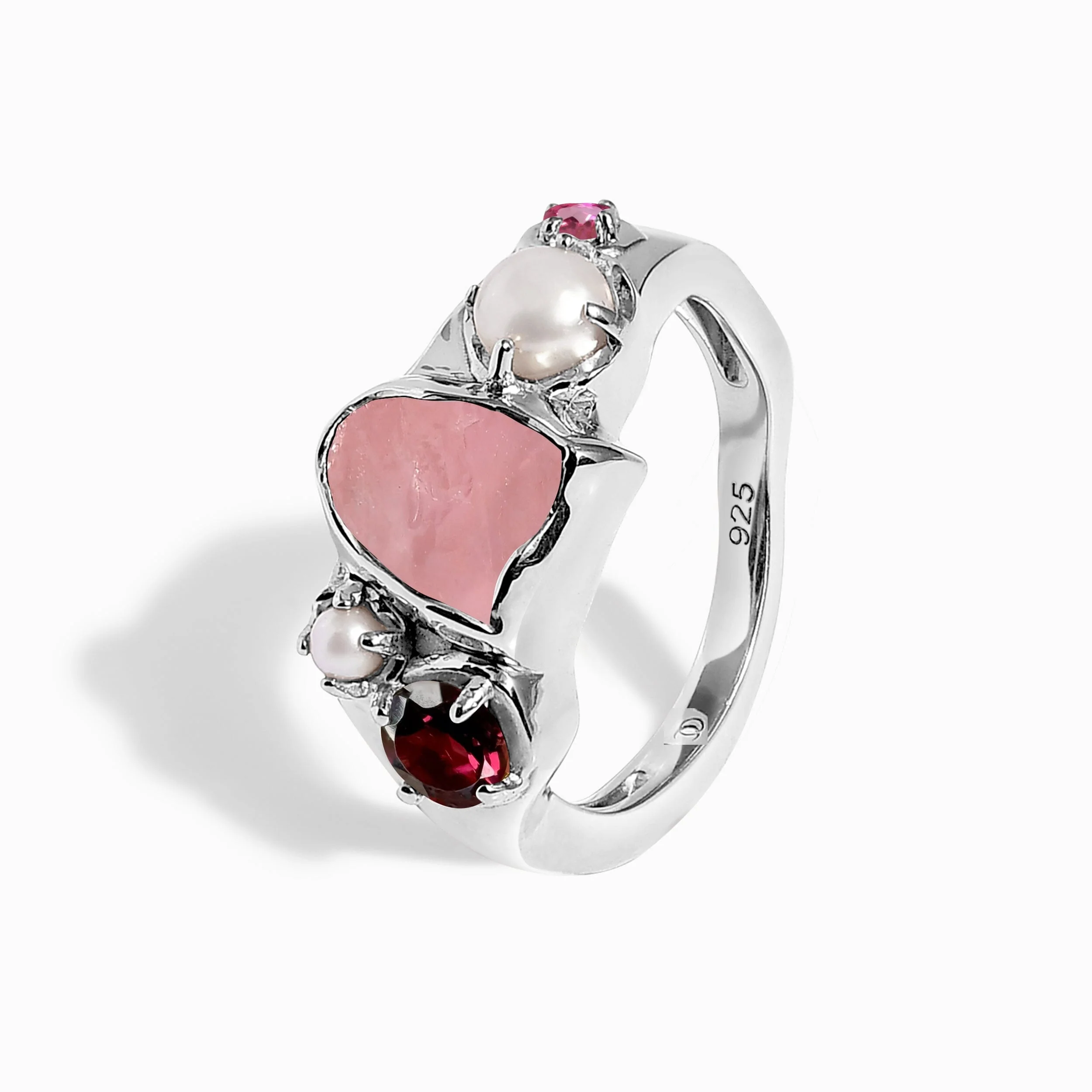 Rose Quartz Pearl Ring - Aurora Heirloom - Image 10