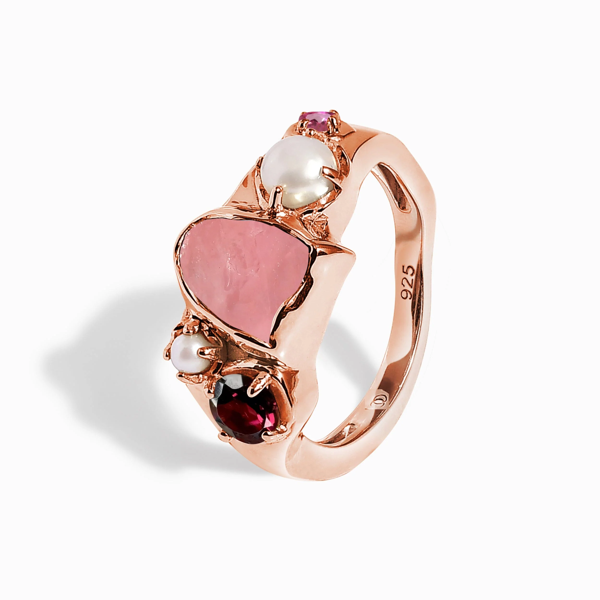 Rose Quartz Pearl Ring - Aurora Heirloom - Image 12