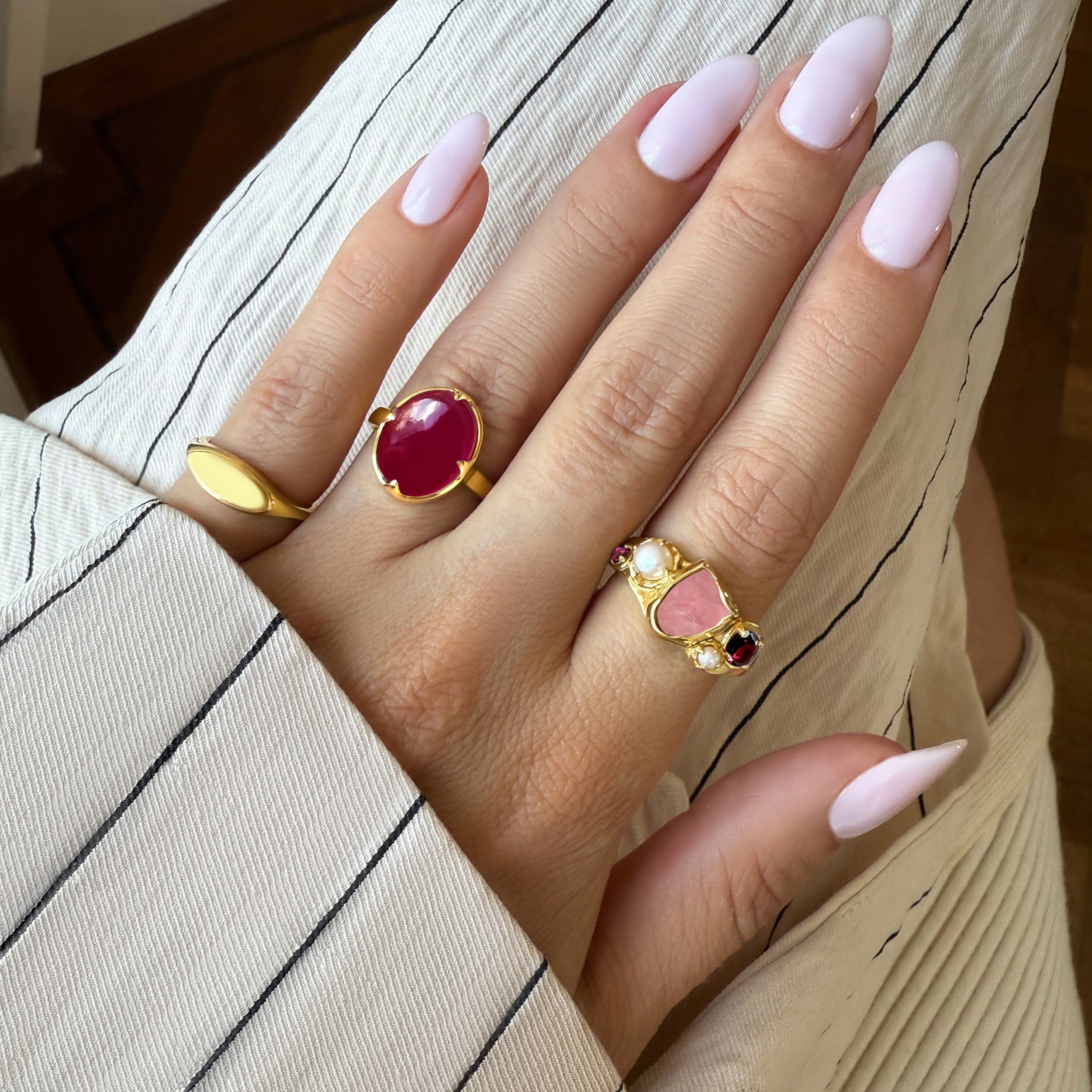 Rose Quartz Pearl Ring - Aurora Heirloom - Image 13