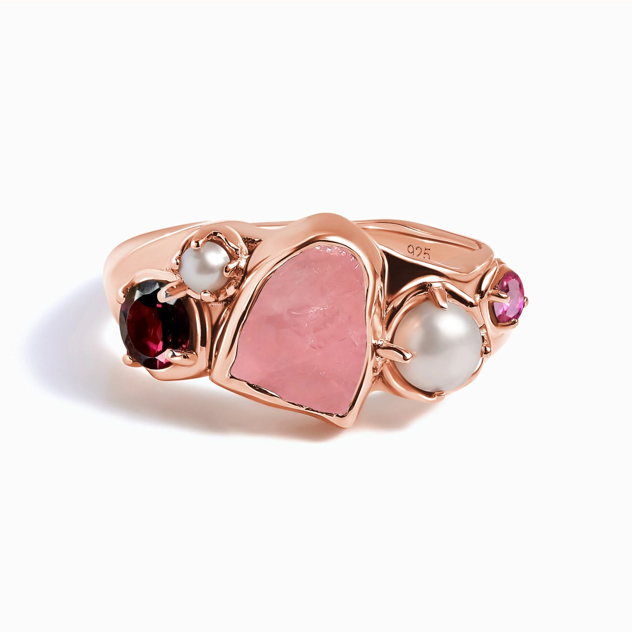 Rose Quartz Pearl Ring - Aurora Heirloom - Image 3