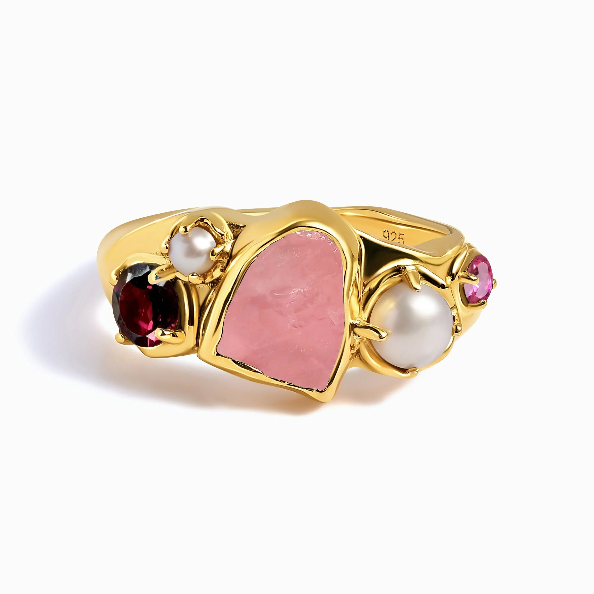 Rose Quartz Pearl Ring - Aurora Heirloom - Image 5