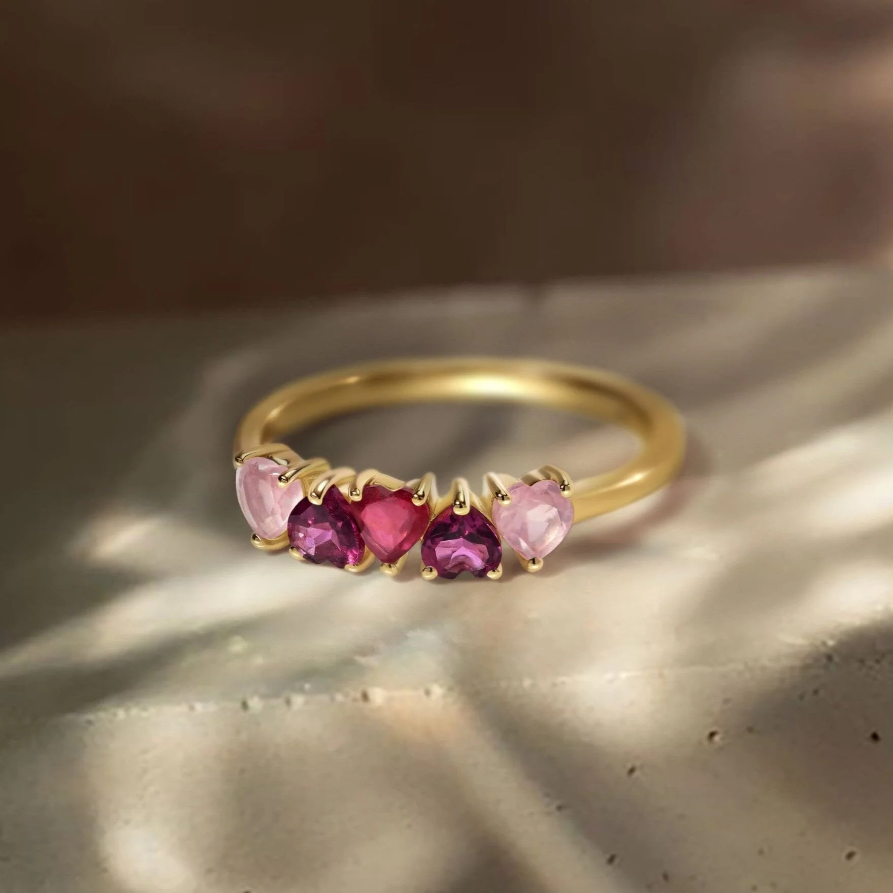 Rose Quartz Rhodolite Ring - Crush On You - Image 22