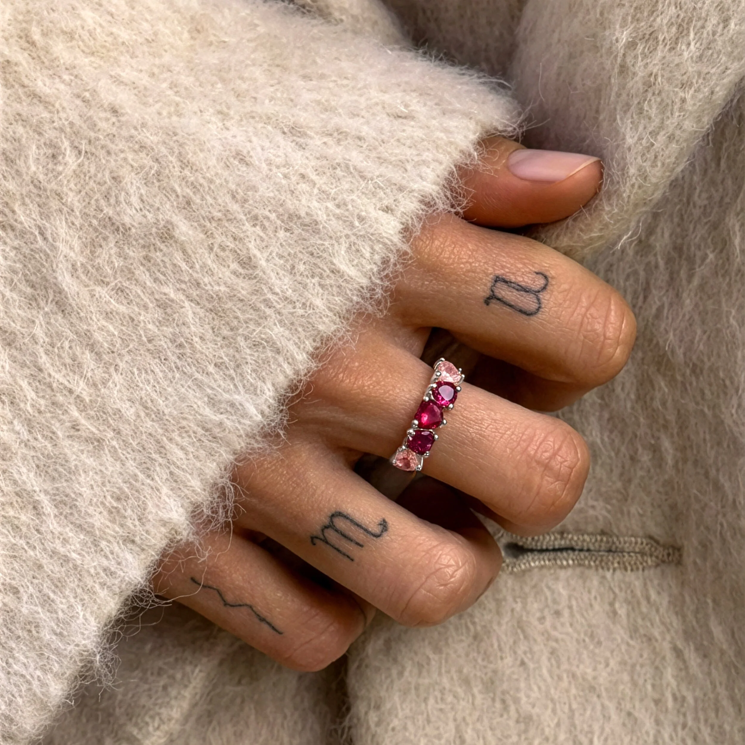 Rose Quartz Rhodolite Ring - Crush On You - Image 9