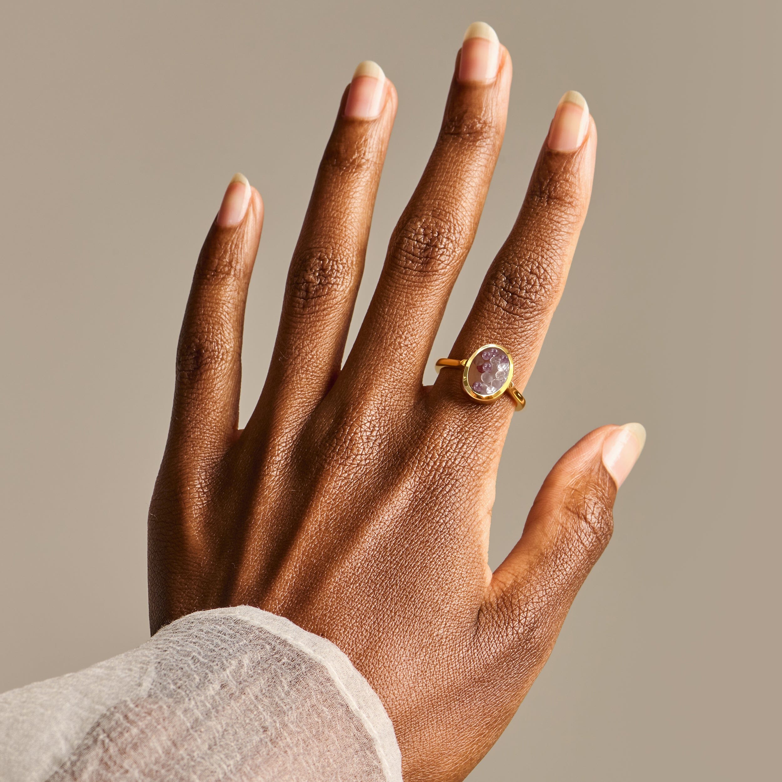 Rose Quartz Rhodolite Ring - Halo of Calm - Image 14