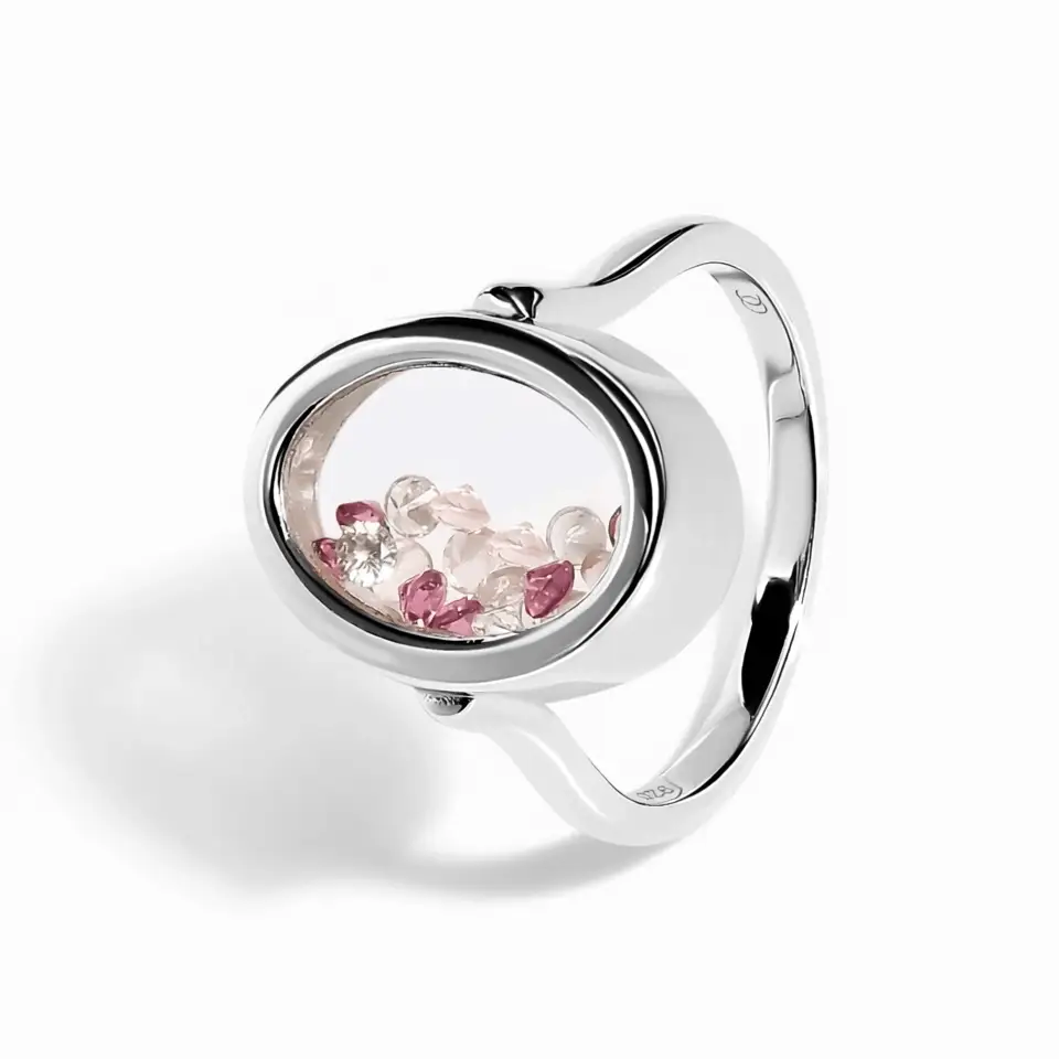 Rose Quartz Rhodolite Ring - Halo of Calm - Image 3