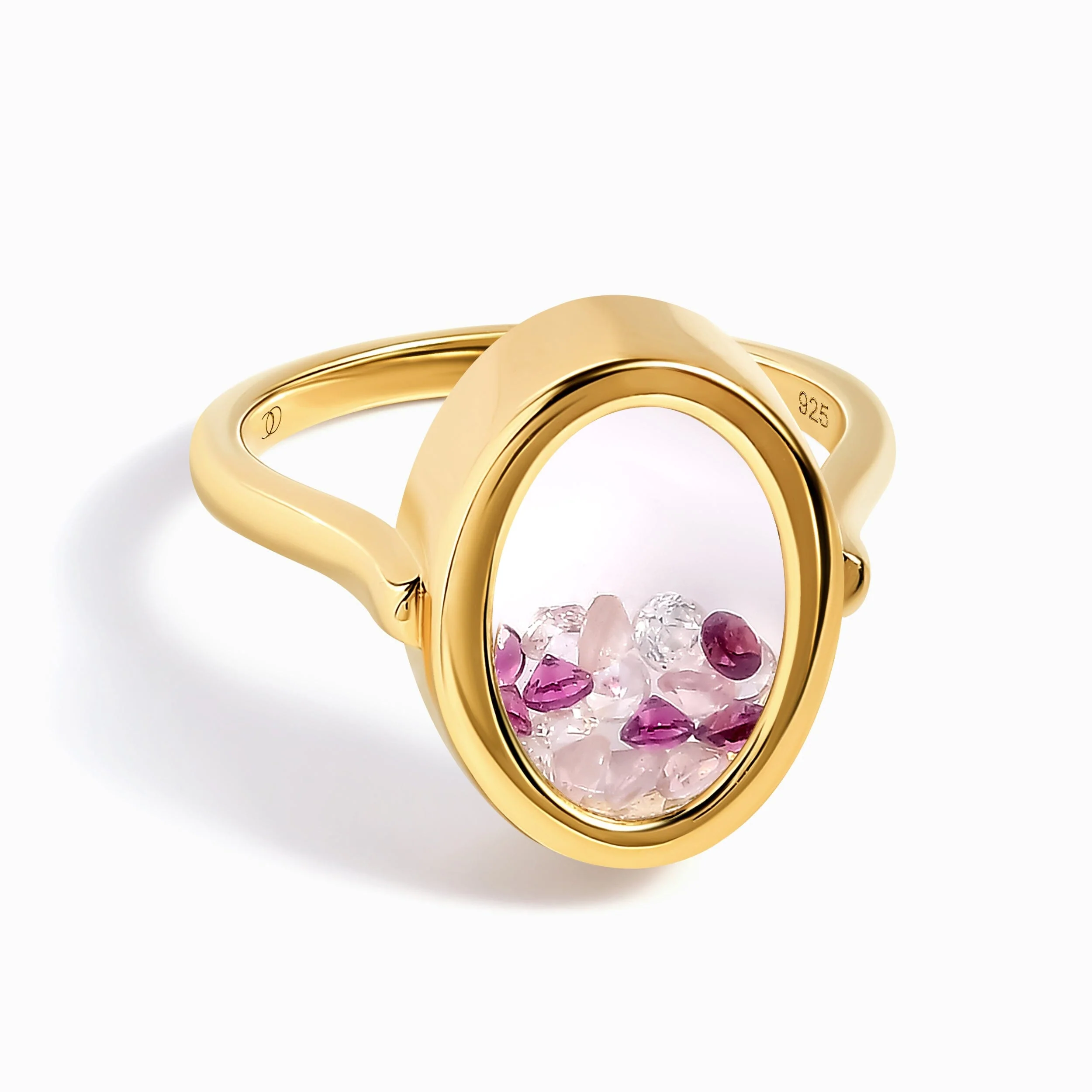 Rose Quartz Rhodolite Ring - Halo of Calm - Image 6