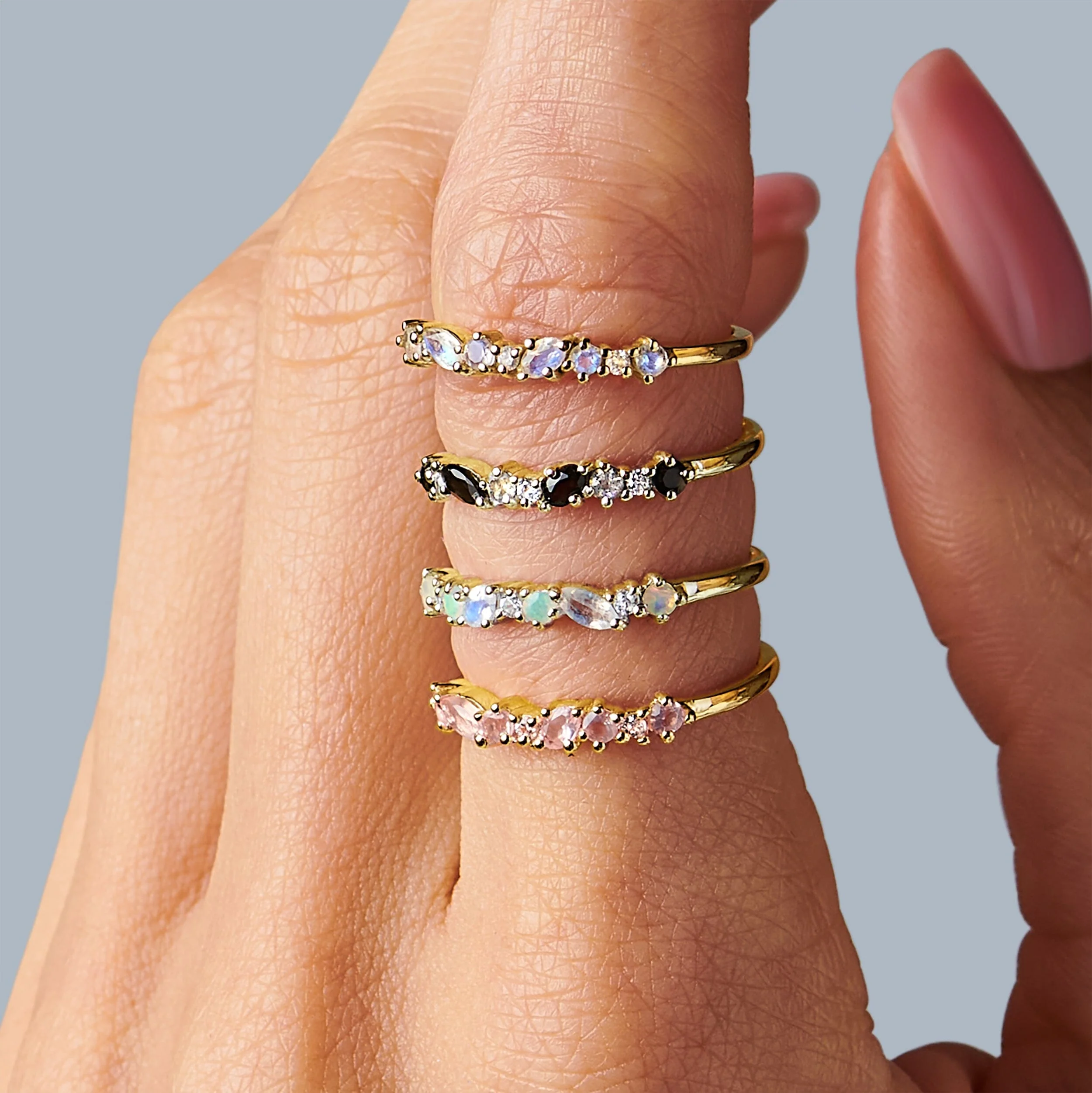 Rose Quartz White Zircon Ring - Grace - Image 13